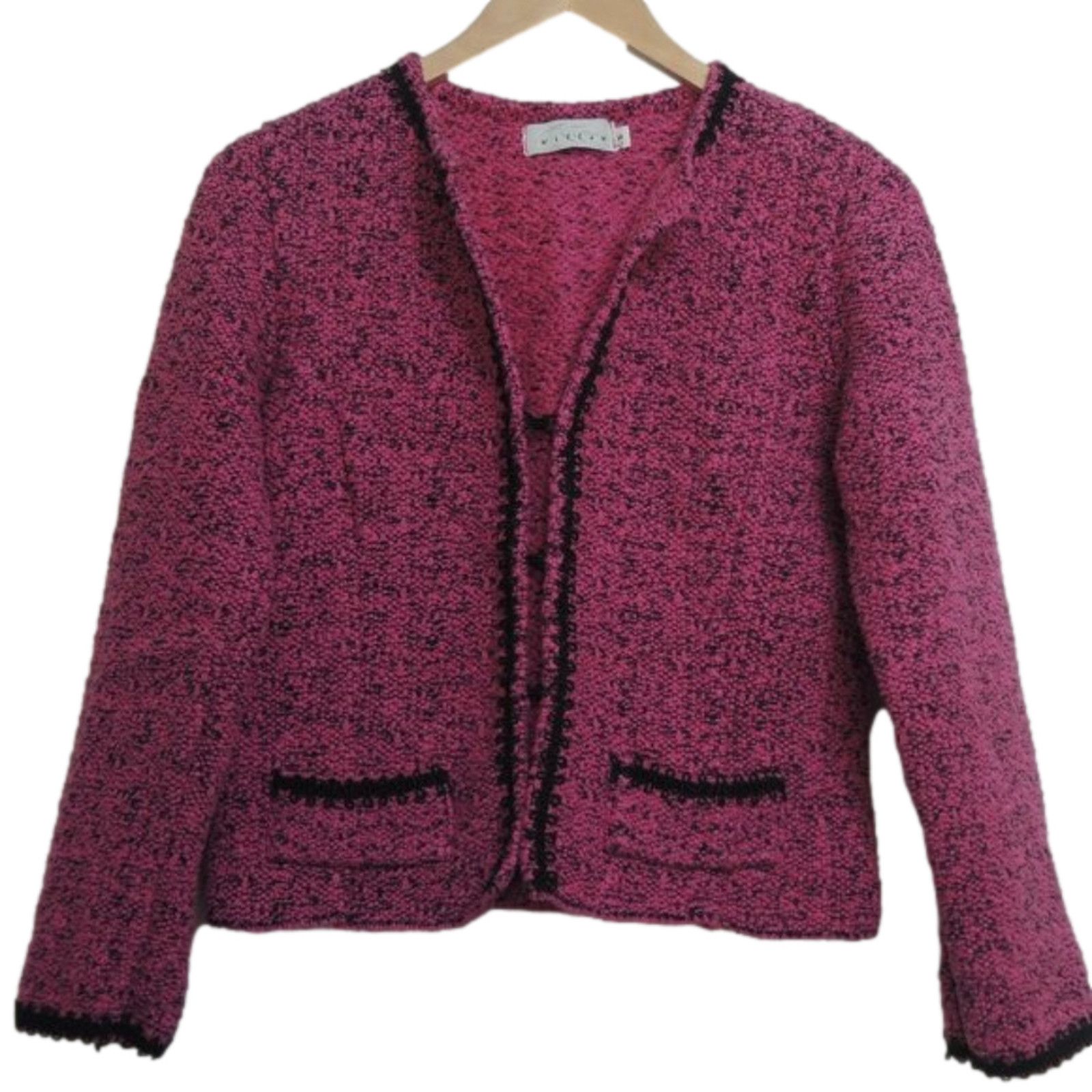 St. John Willow Fuchsia Pink & Black Knit Blazer Size Small Size S / US 4 / IT 40 - 8 Thumbnail