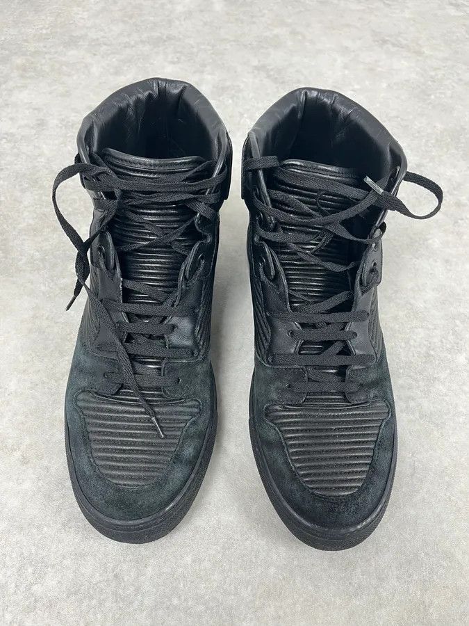 Balenciaga Balenciaga Monochrome Black High Leather Sneakers Size US 6 / EU 39 - 3 Thumbnail