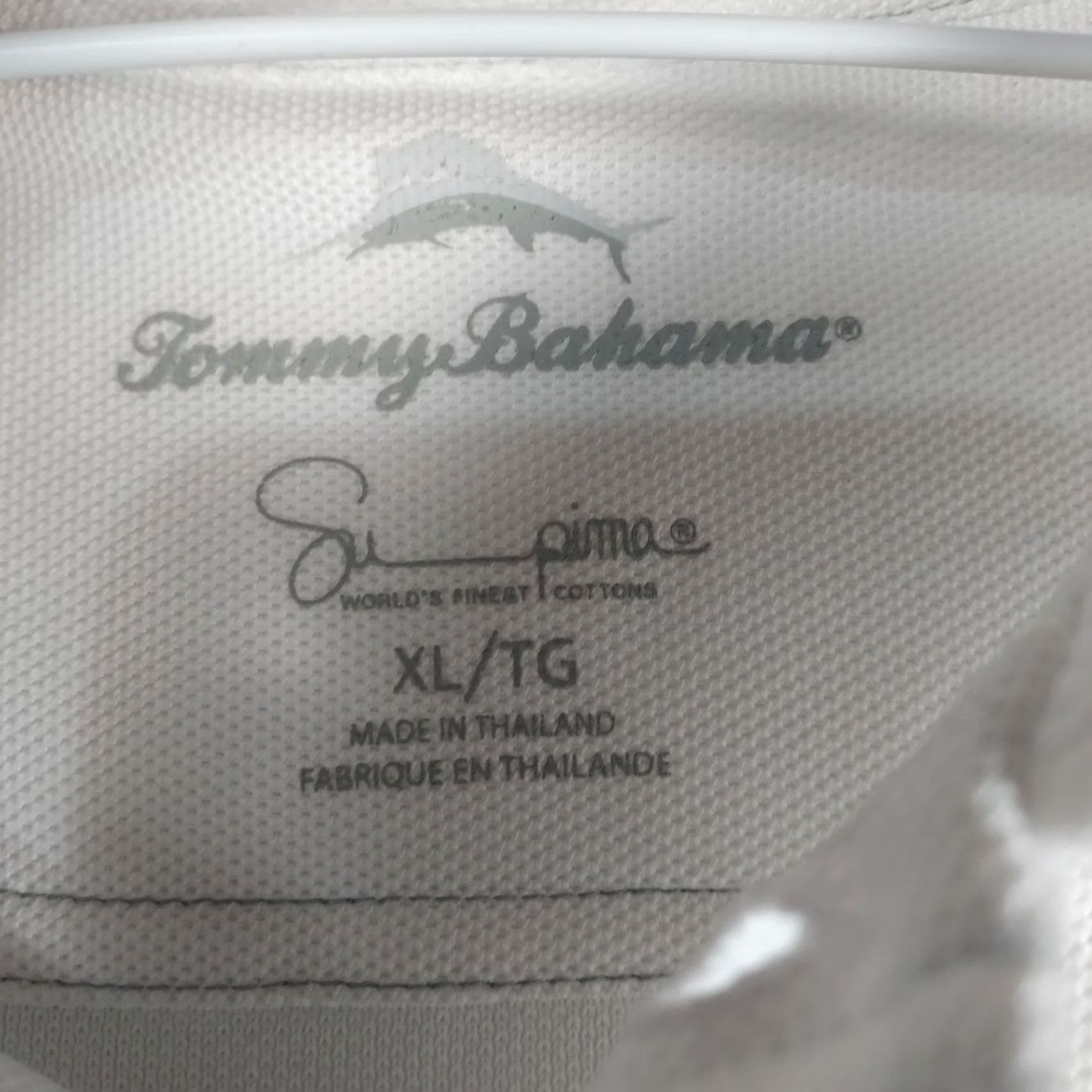 Tommy Bahama Tommy Bahama Polo Shirt Mens XL White Short Sleeve Cotton Supima Knit Breathable Logo Casual Golf Island Zone Regular Size US XL / EU 56 / 4 - 4 Thumbnail