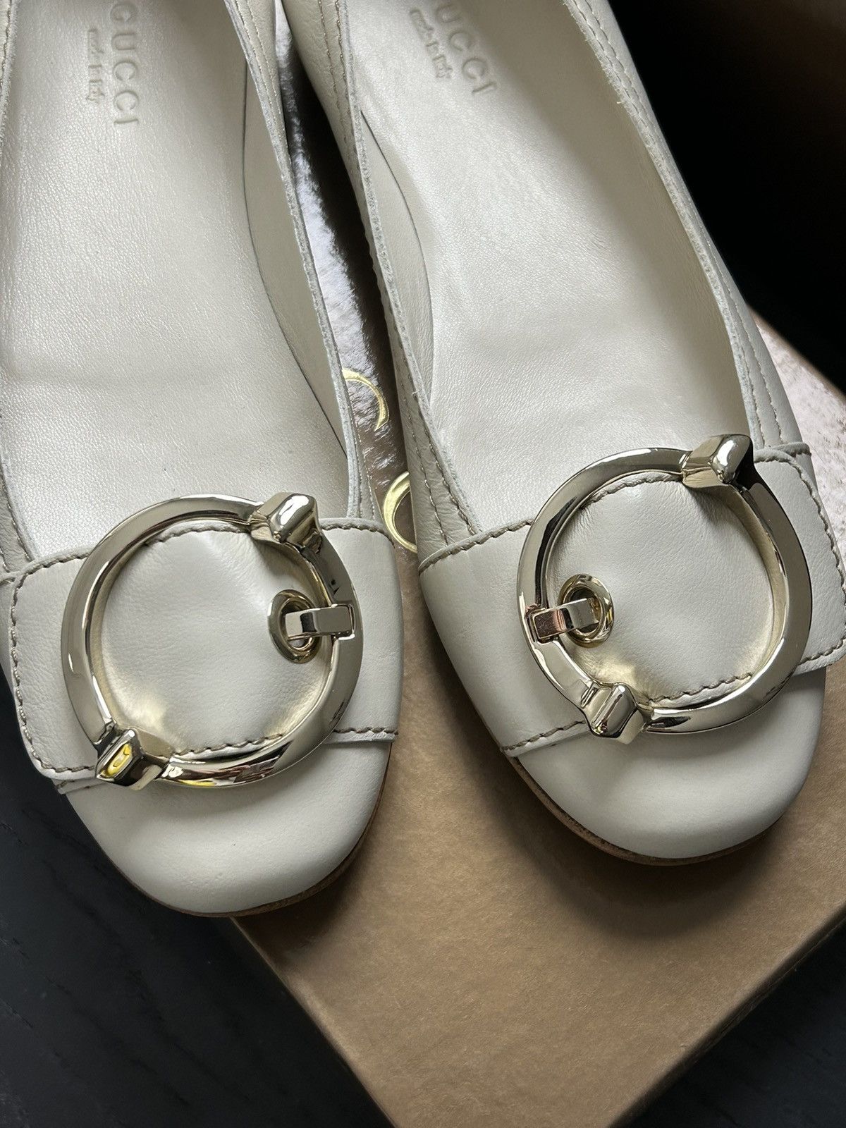 Gucci Gucci white flat shoes Size US 5.5 / IT 35.5 - 2 Thumbnail