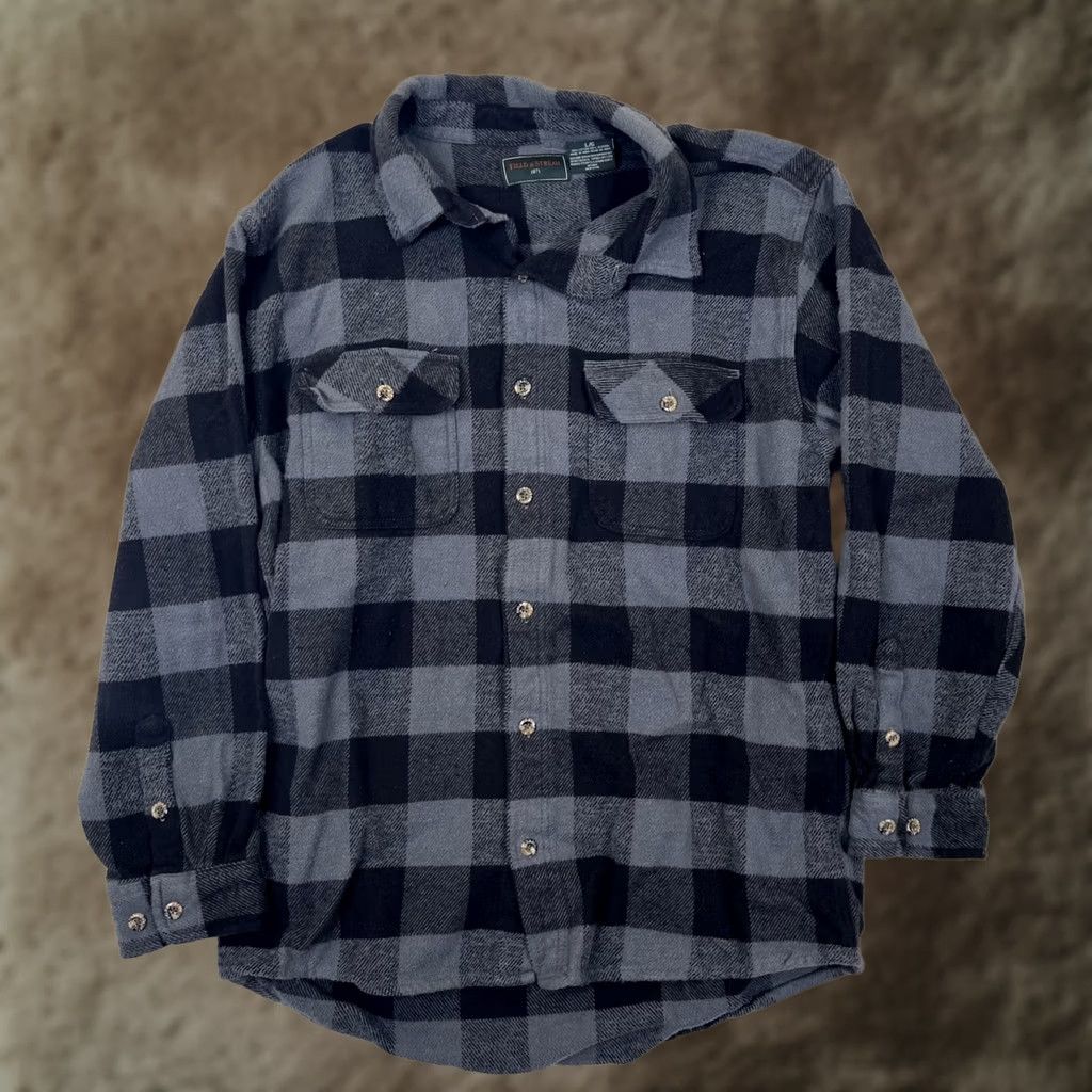 Vintage Field & Stream Shirt Mens Large Gray Black Plaid Flannel Long Sleeve Button Up Size US L / EU 52-54 / 3 - 1 Thumbnail