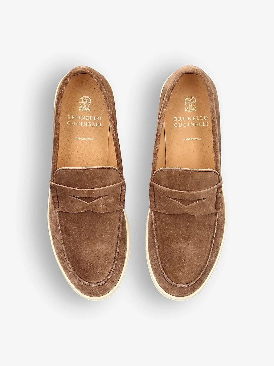 Brunello Cucinelli o1w1db10125 Loafers Sneakers in Brown Size US 12 / EU 45 - 2 Thumbnail