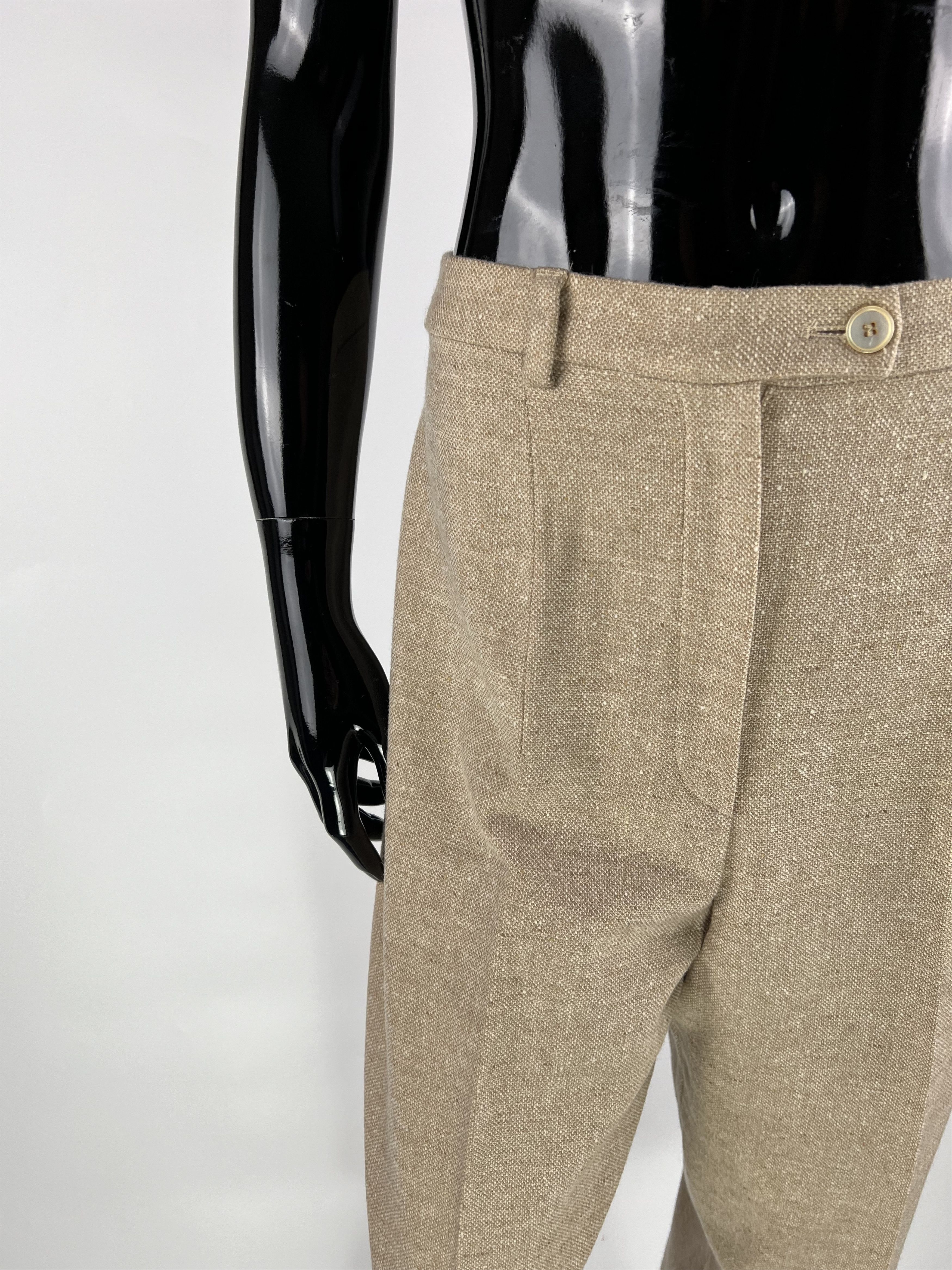 Brunello Cucinelli Gunex by Brunello Cucinelli Beige Wool Cashmere Pants US10 Size 32" / US 10 / IT 46 - 5 Thumbnail