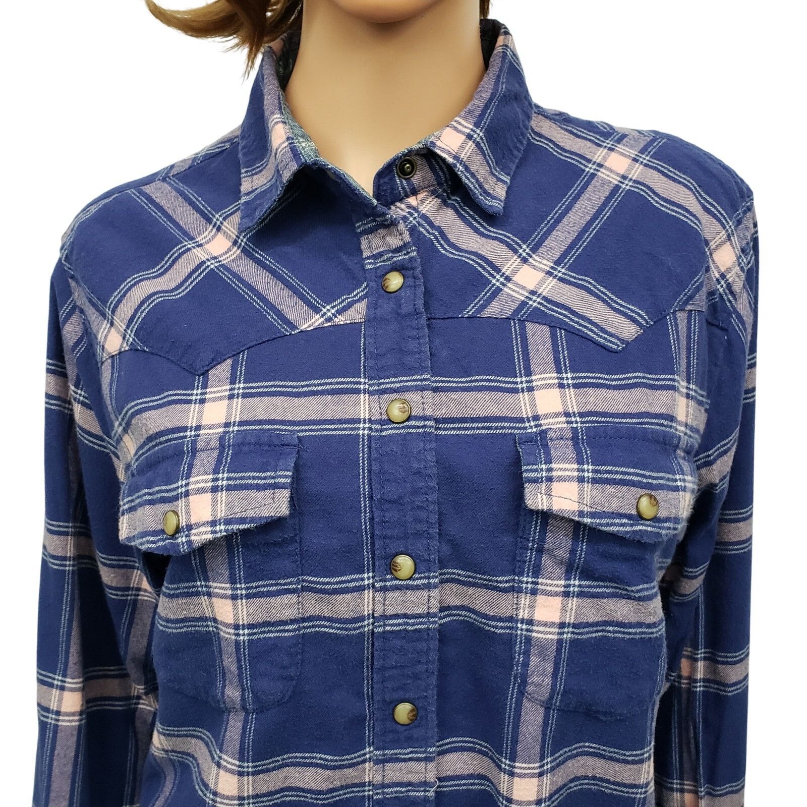 JACHS NY JACHS Girlfriend Flannel Shirt Snap Plaid Paisley Cuff Size S / US 4 / IT 40 - 8 Thumbnail