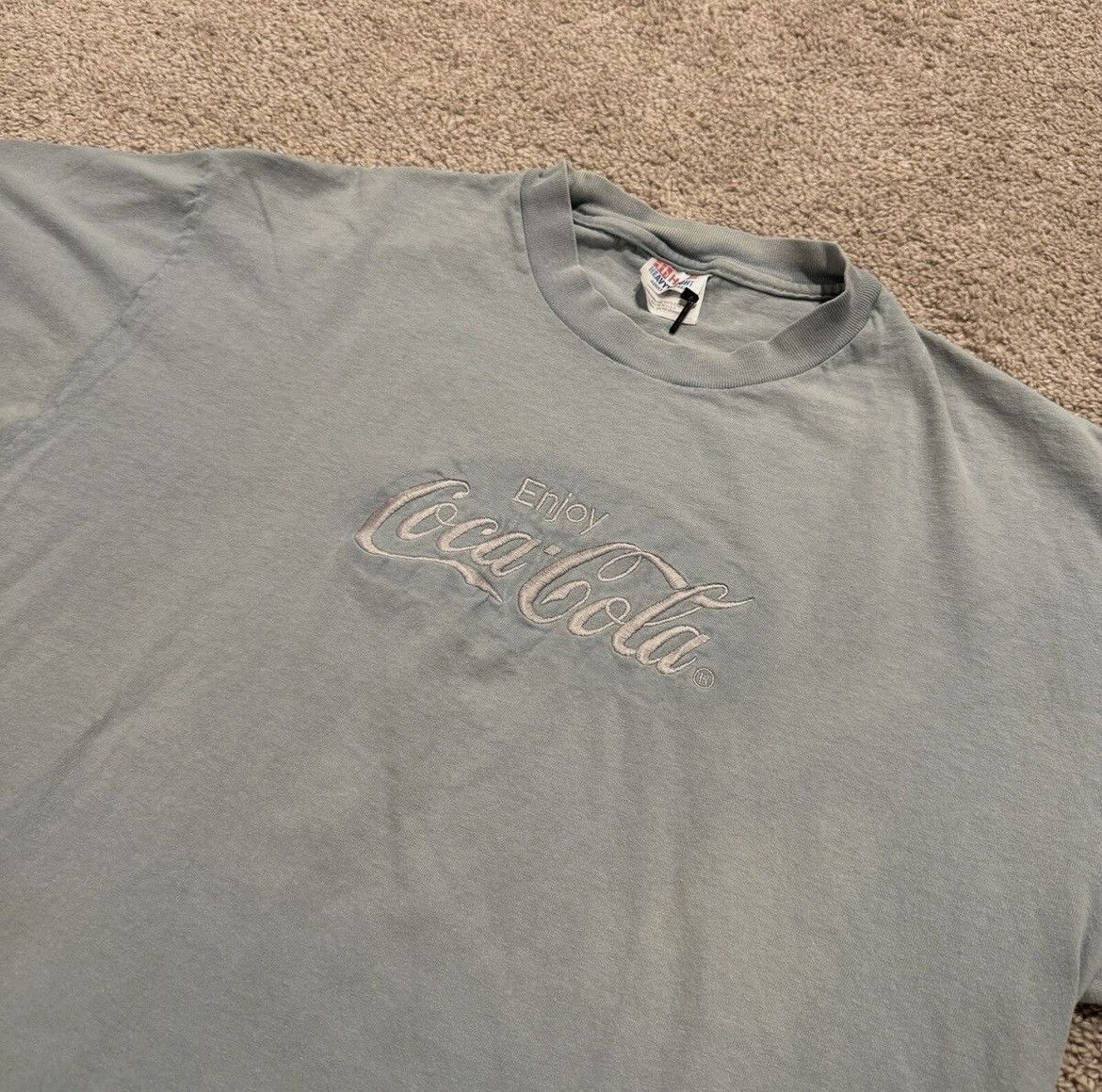 Vintage Rare Vintage Coca Cola Light Blue T shirt Size US L / EU 52-54 / 3 - 2 Thumbnail