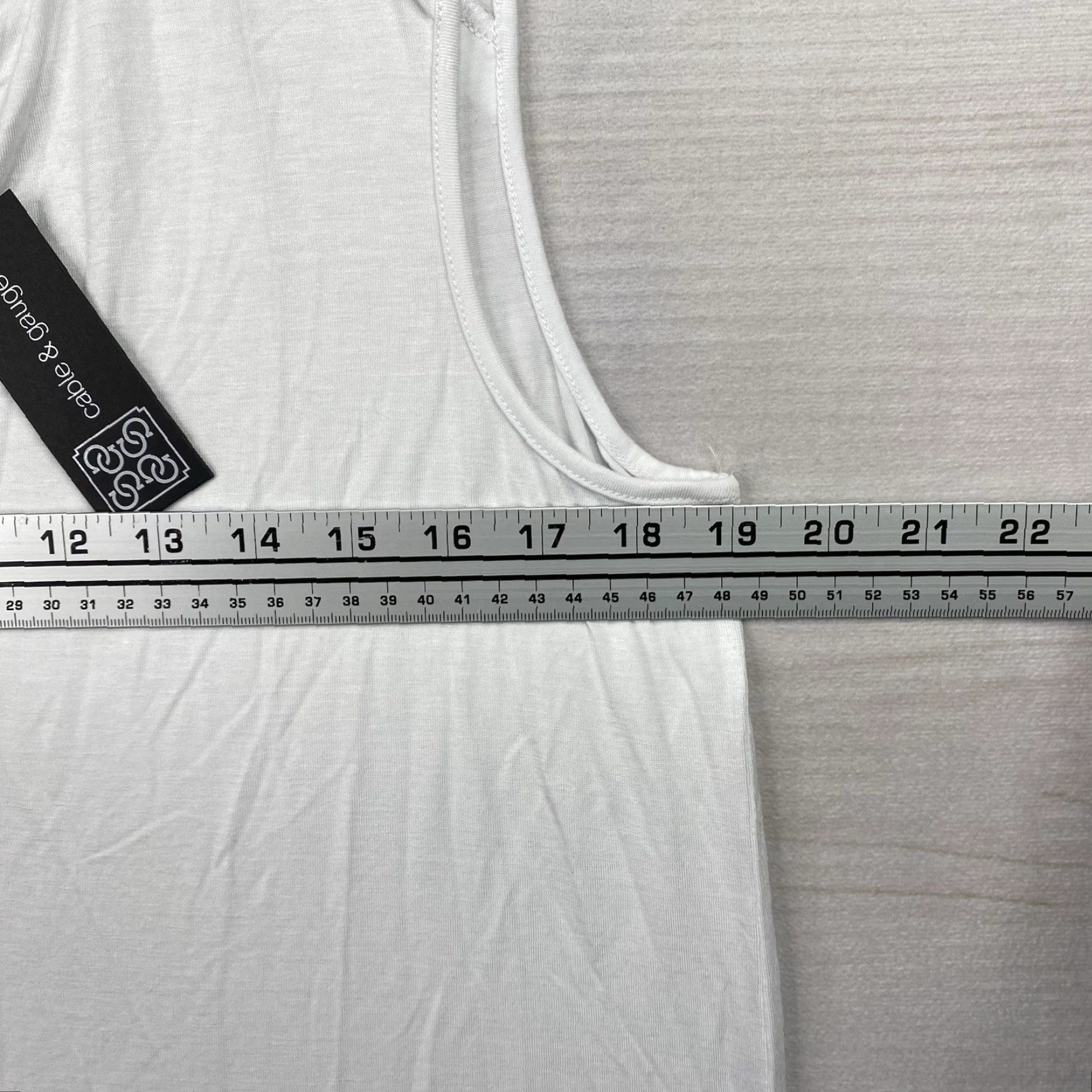 Vintage Cable & Gauge Top Womens XL Sleeveless White V-Neck High Low Hem Stretch NWT Shirt Size XL / US 12-14 / IT 48-50 - 6 Thumbnail