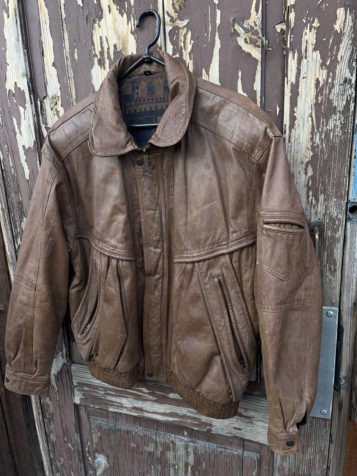 Other Vintage Archival Brown Leather Jacket Avant Garde Size US M / EU 48-50 / 2 - 4 Thumbnail