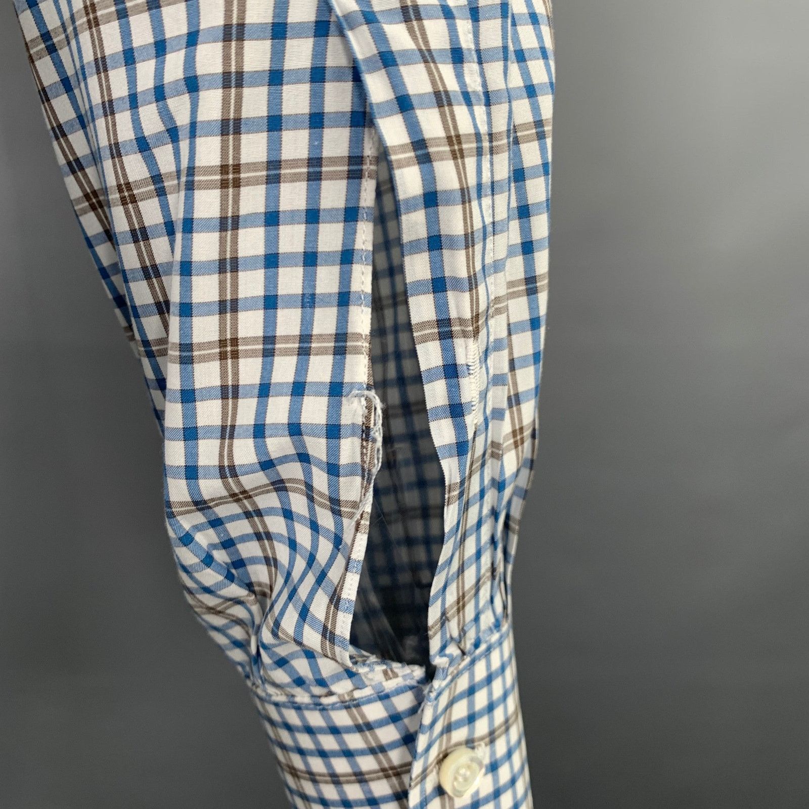 Isaia Multi Color Plaid Cotton Spread Collar Long Sleeve Shirt Size US M / EU 48-50 / 2 - 5 Thumbnail