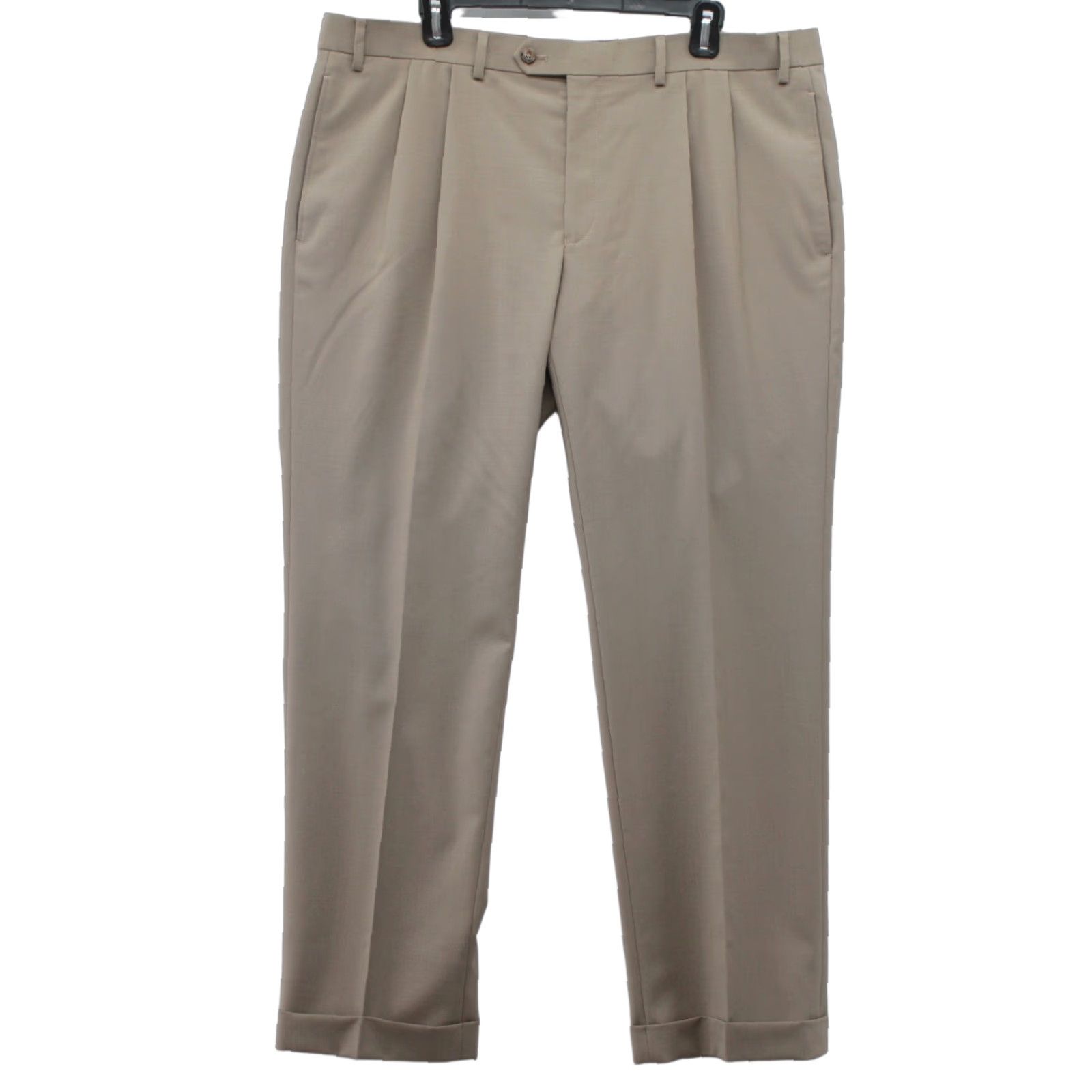 Ralph Lauren Lauren Ralph Lauren Pants Men's 38 Beige Pleated Cuffed Performance Wool Blend Size US 40 / EU 56 - 1 Thumbnail