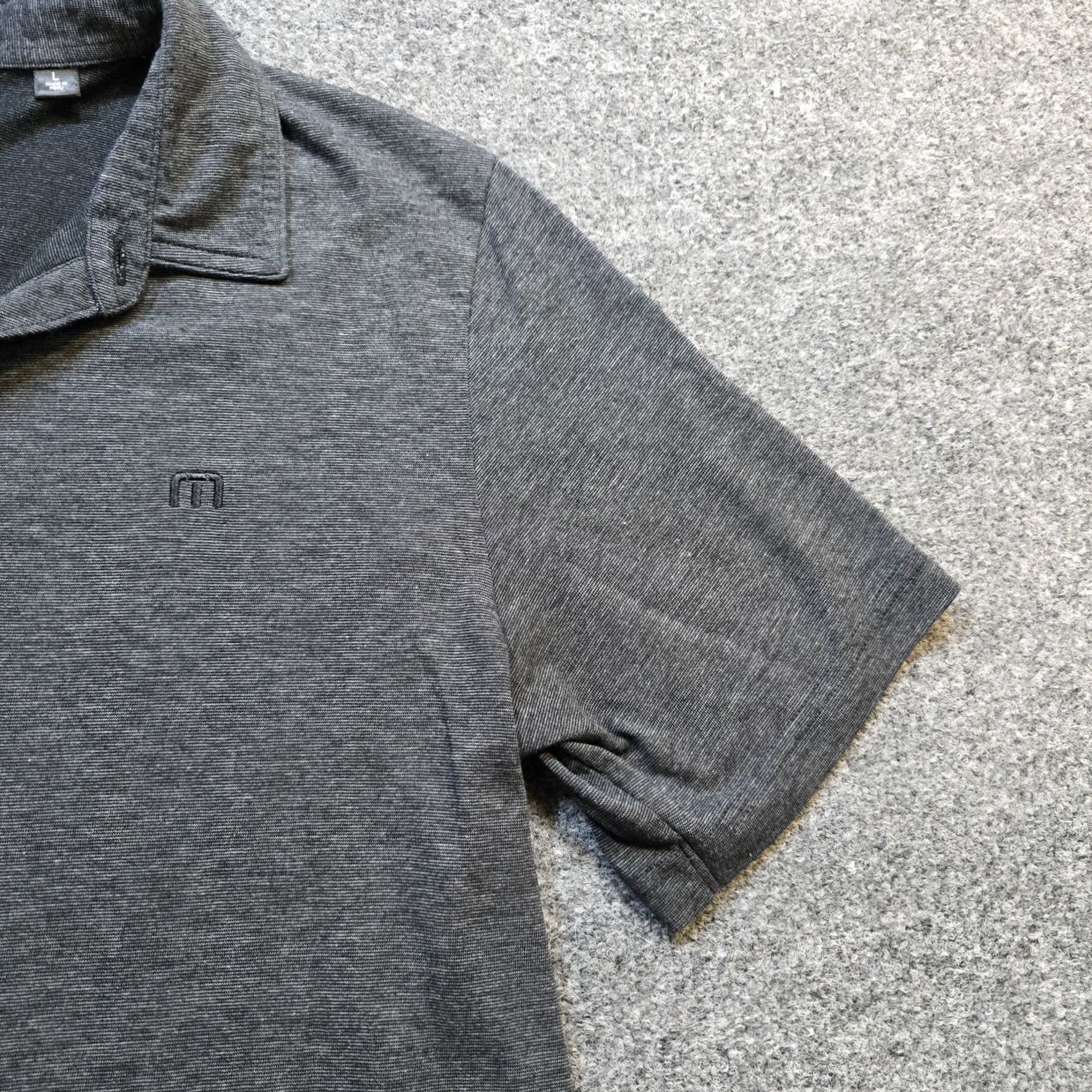 TravisMathew Travis Mathew Shirt Mens Large Gray Solid Short Sleeve Performance Golf Polo Size US L / EU 52-54 / 3 - 4 Thumbnail