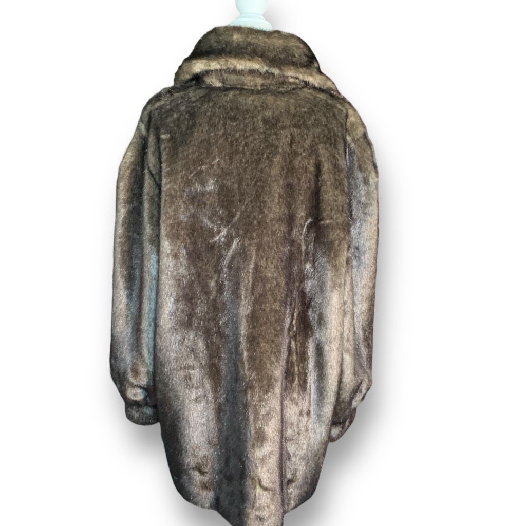 Vintage Vintage Tally-Ho Reversible Faux Fur Button Front Coat Brown Size L / US 10 / IT 46 - 5 Thumbnail