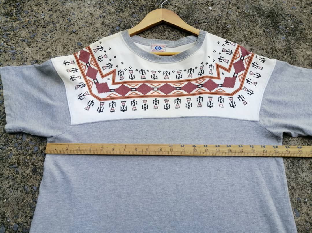 Japanese Brand Pherrow's Bros Stormy Blue Navajo Tee Size US M / EU 48-50 / 2 - 5 Thumbnail