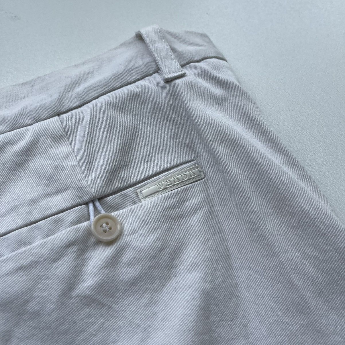 Prada Prada White Tab Luxury Cotton Chino Pants White Size US 36 / EU 52 - 6 Thumbnail
