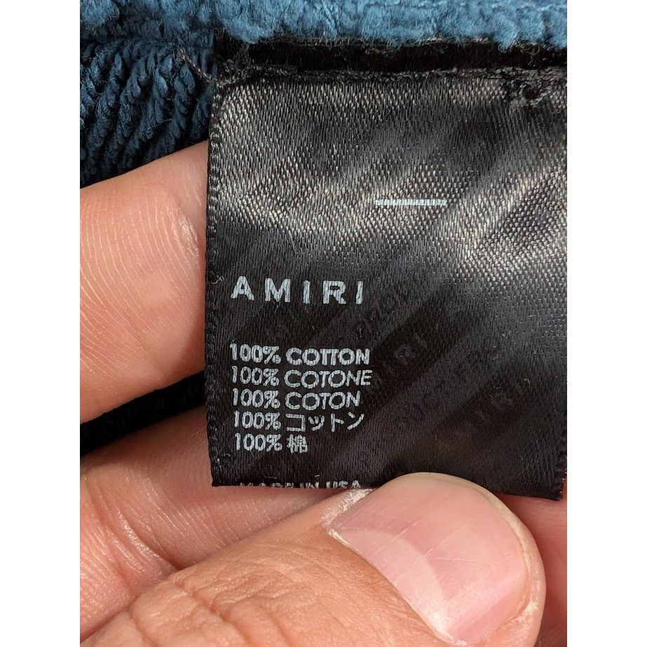 Amiri o1rshd1 Q:2 / MA Bar Embroidery Hoodie in Pond Blue Size US XL / EU 56 / 4 - 18 Thumbnail