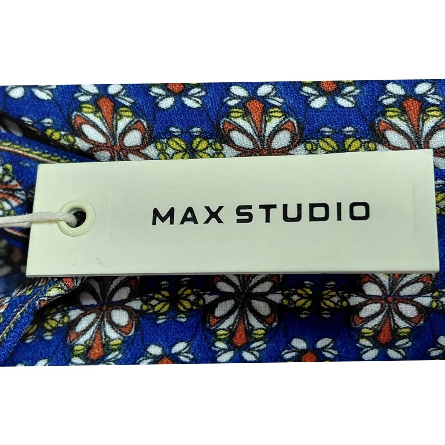 Vintage MAX STUDIO Jumpsuit Short Sleeve Collared Women XL Blue Floral Pattern NWT Size 40" / US 18 - 5 Thumbnail