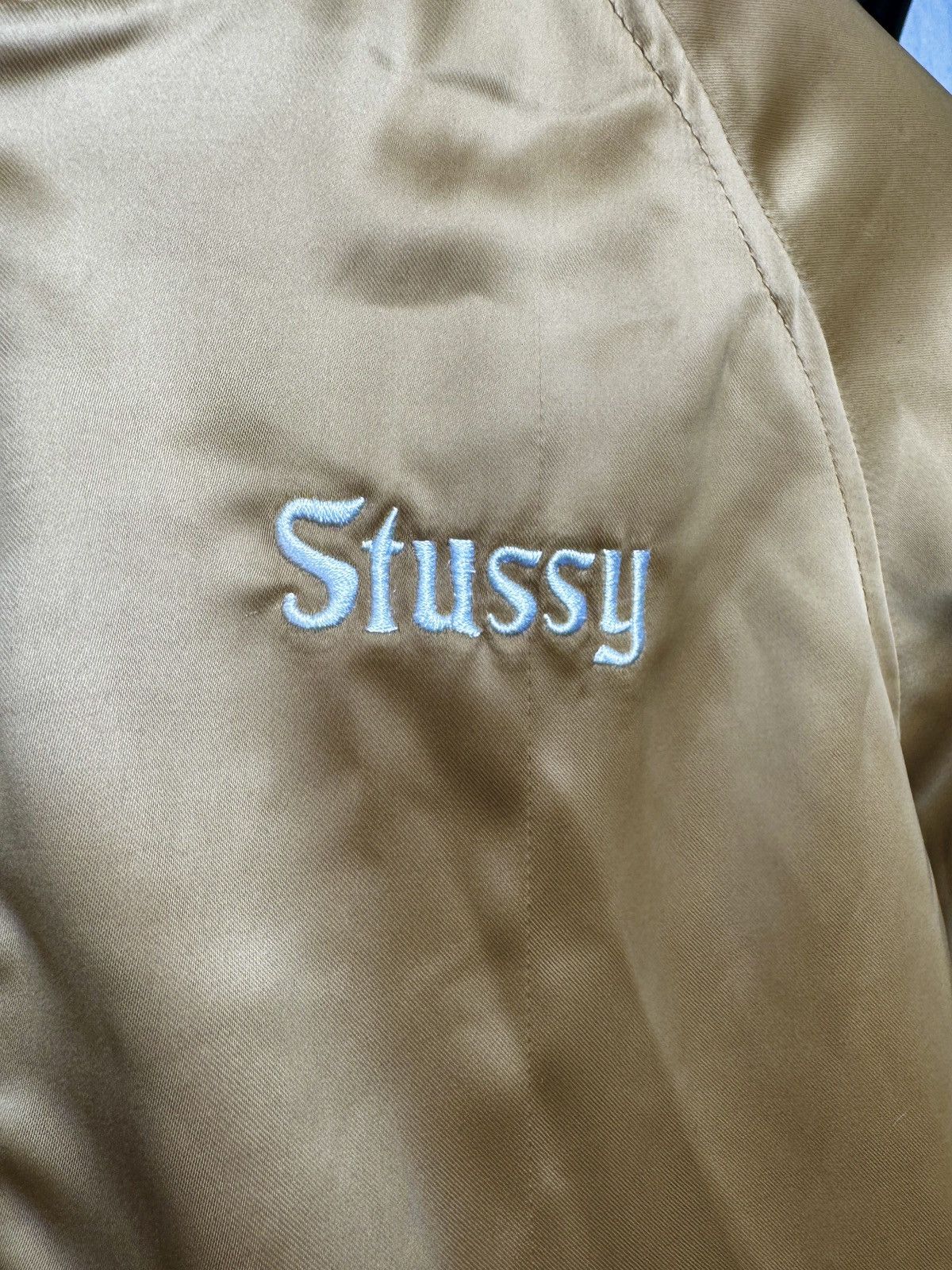 Stussy Stussy Gold Satin California Womens Bomber Jacket Floral Zip Size XS / US 0-2 / IT 36-38 - 5 Thumbnail