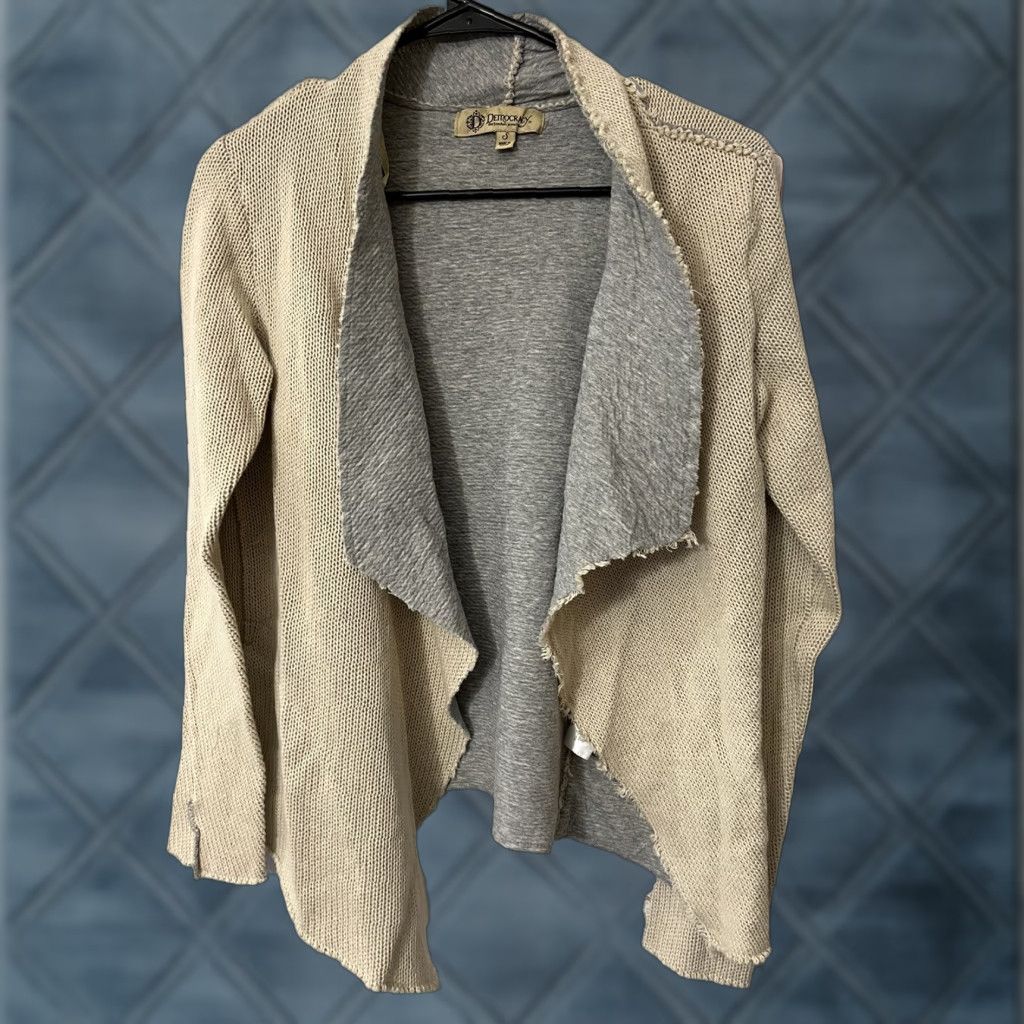 Vintage Democracy Cardigan Oversized Cozy Open Knit with Pockets Beige Small Women Size S / US 4 / IT 40 - 1 Thumbnail