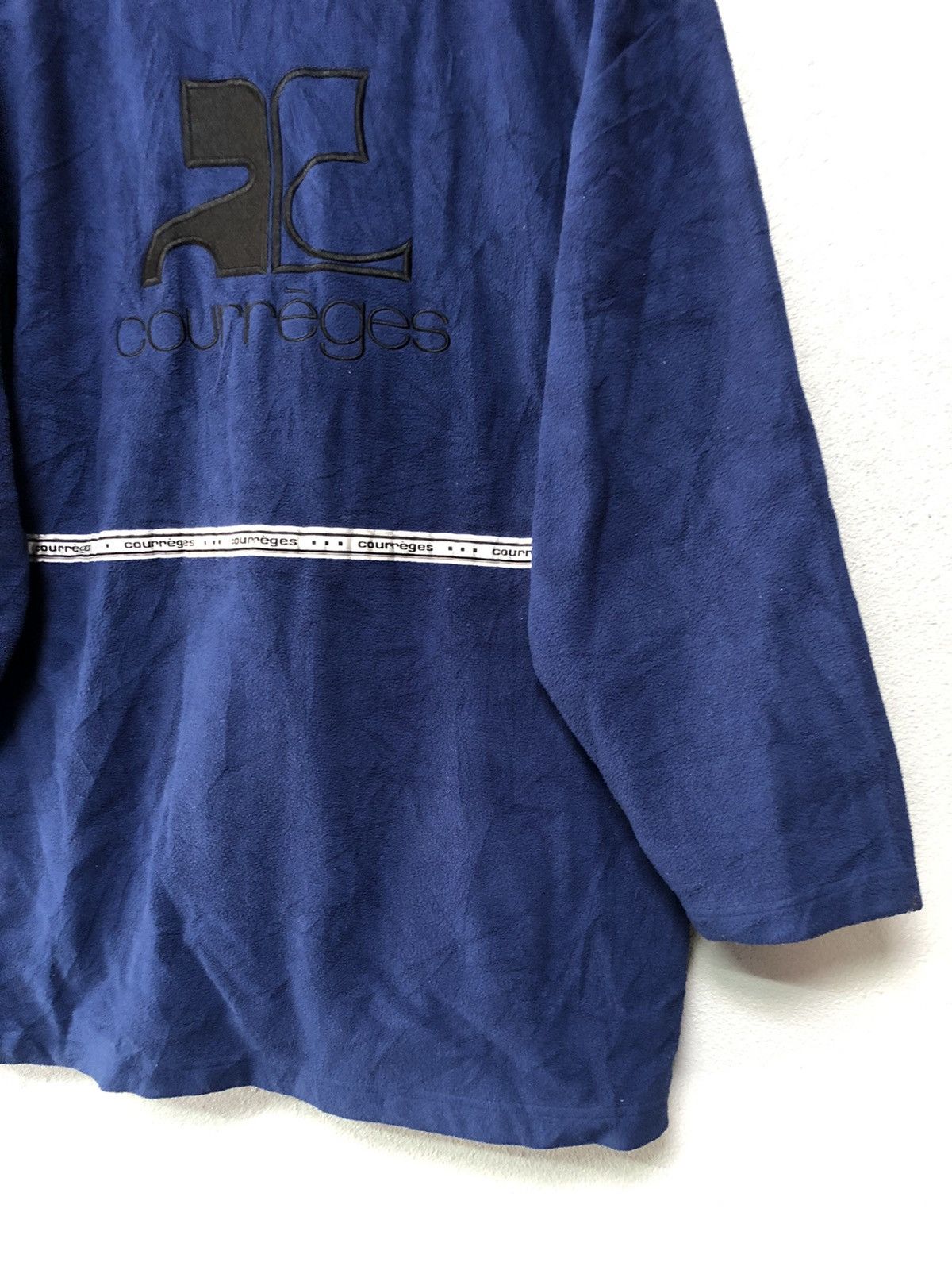 Courreges Courreges Fleece Jacket With Hoodie Big Logo Zipper Size US S / EU 44-46 / 1 - 12 Thumbnail
