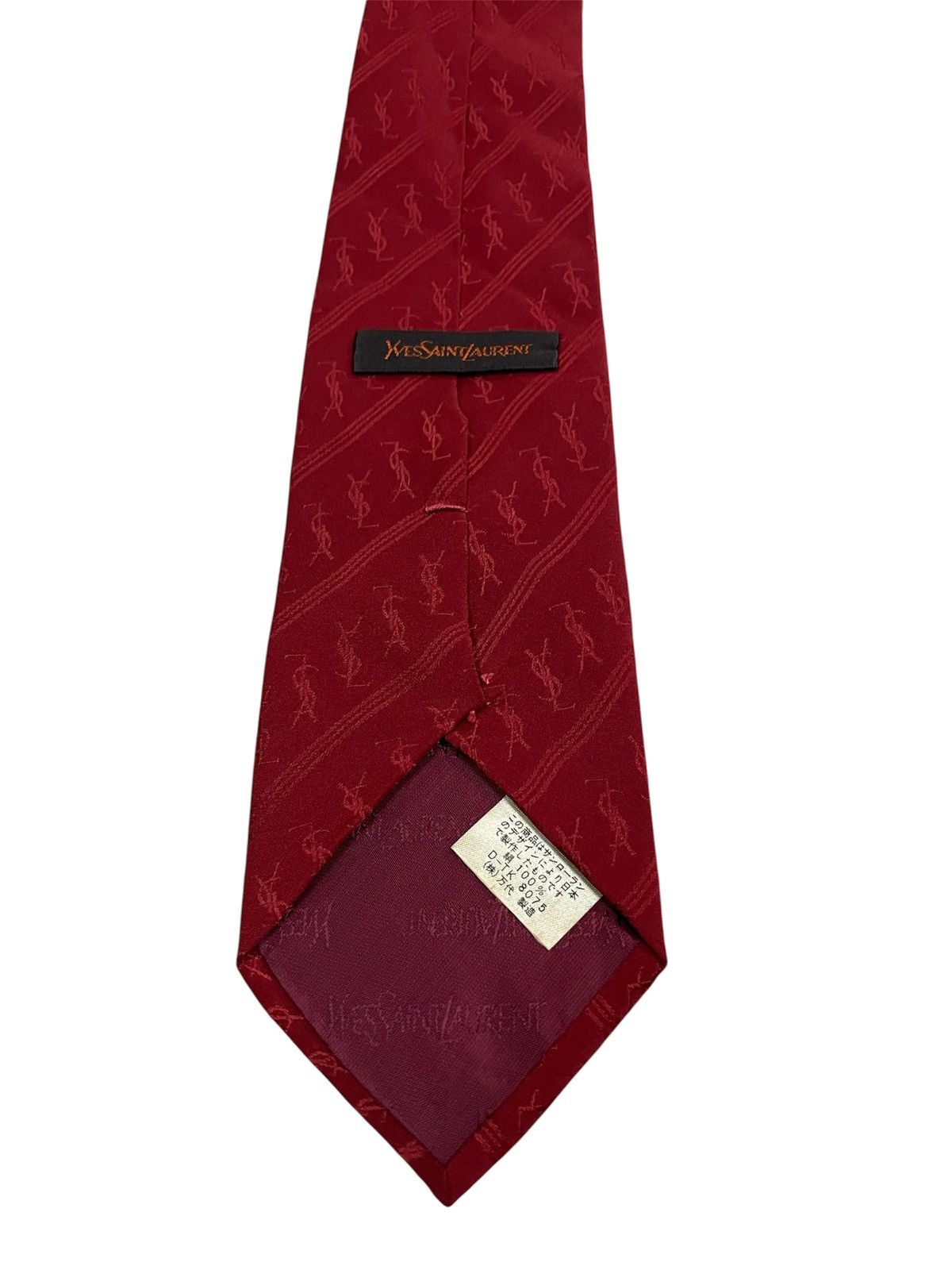 Yves Saint Laurent Luxury Saint Lauren Monogram Silk Necktie Size ONE SIZE - 3 Thumbnail