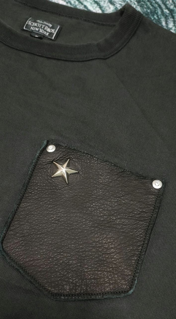 Schott Schott NYC Pocket Tee – Leather Panel Detail Size US S / EU 44-46 / 1 - 2 Thumbnail
