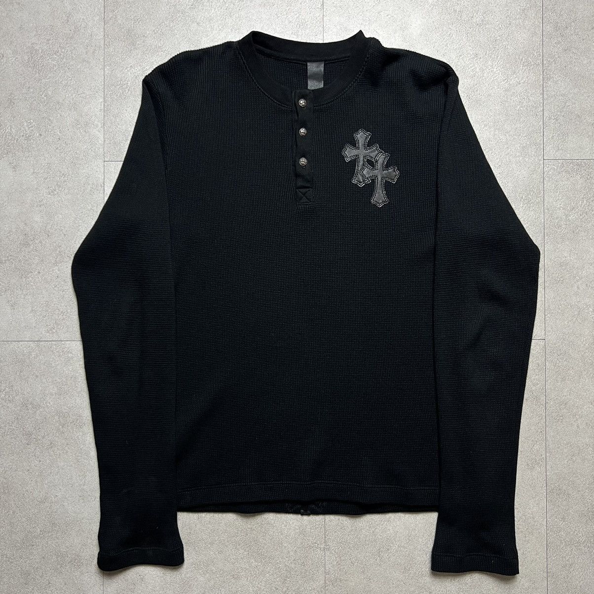 Chrollo Theme Gray Ink Splash Design Long Sleeve Button Shirt with Cross Weapon and Monochrome Aura Artwork TS04 main image 1