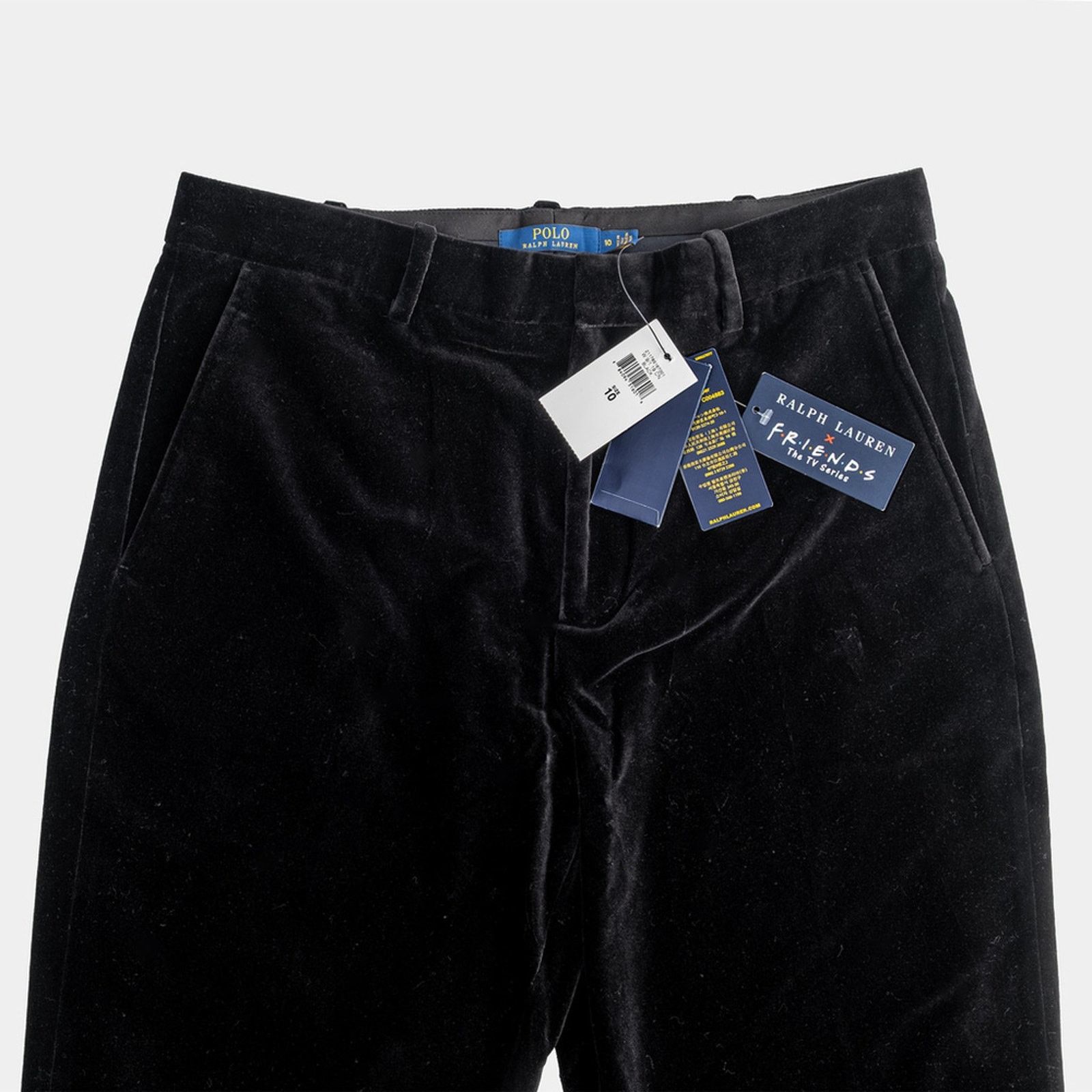 Polo Ralph Lauren POLO RALPH LAUREN X FRIENDS Velvet Straight Pant Black Sz 10 Size 32" / US 10 / IT 46 - 6 Thumbnail