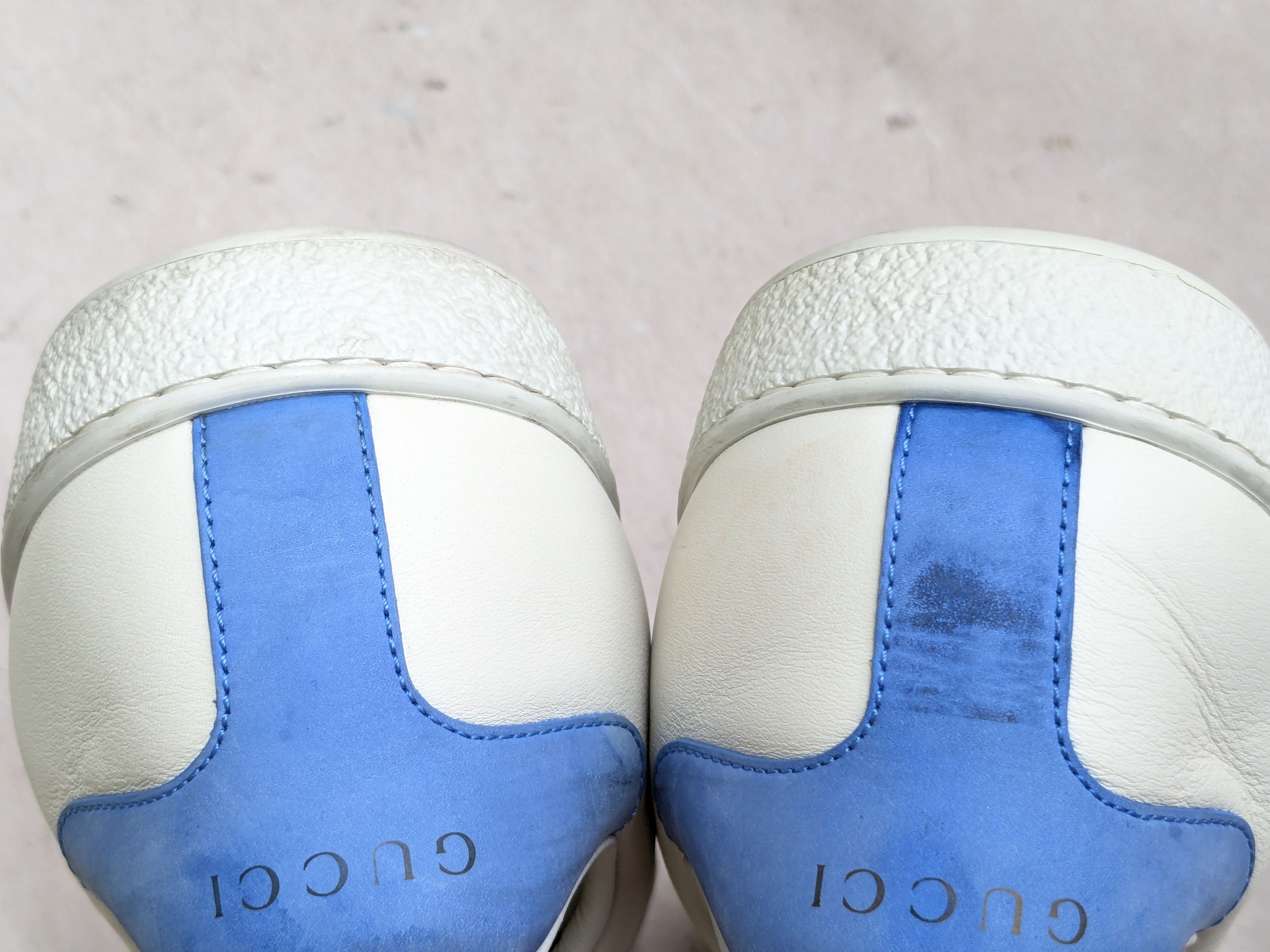 Gucci Ace Sneakers GG White Blue 10.5 Low Leather