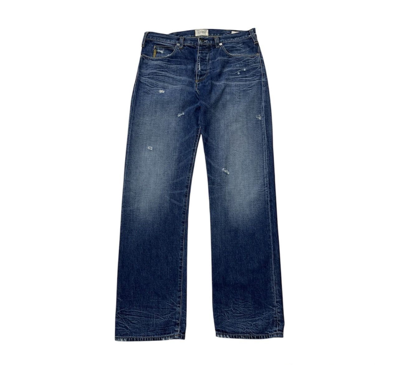 Armani × Giorgio Armani Vintage Armani jeans distressed denim y2k washed J21 regular Size US 33 - 1 Thumbnail