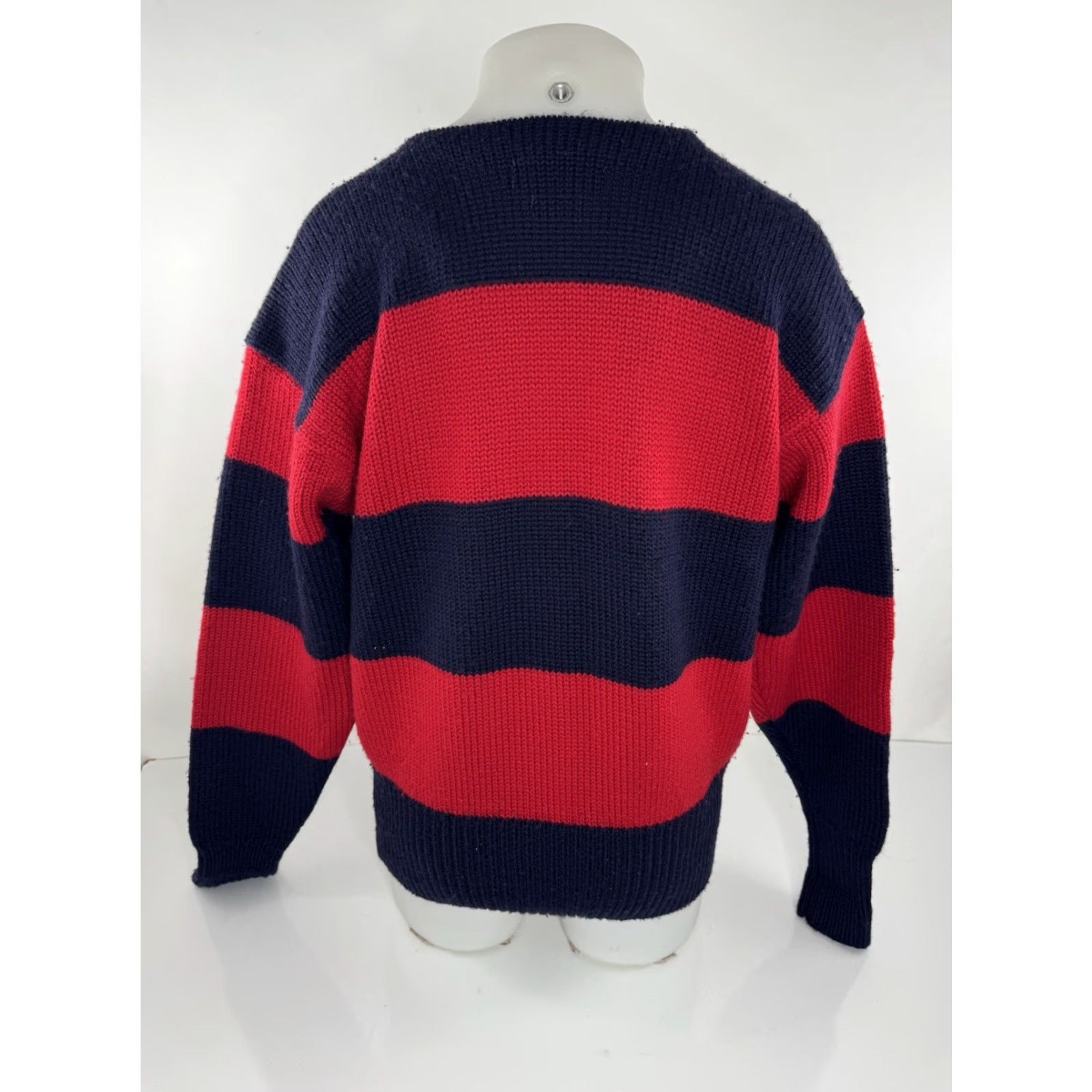 Polo Ralph Lauren POLO RALPH LAUREN Wool Embroidered Pony Oversized S Heavy Duty Knit Sweater Mens Pullover Red Blue Accessories TT Size US S / EU 44-46 / 1 - 3 Thumbnail