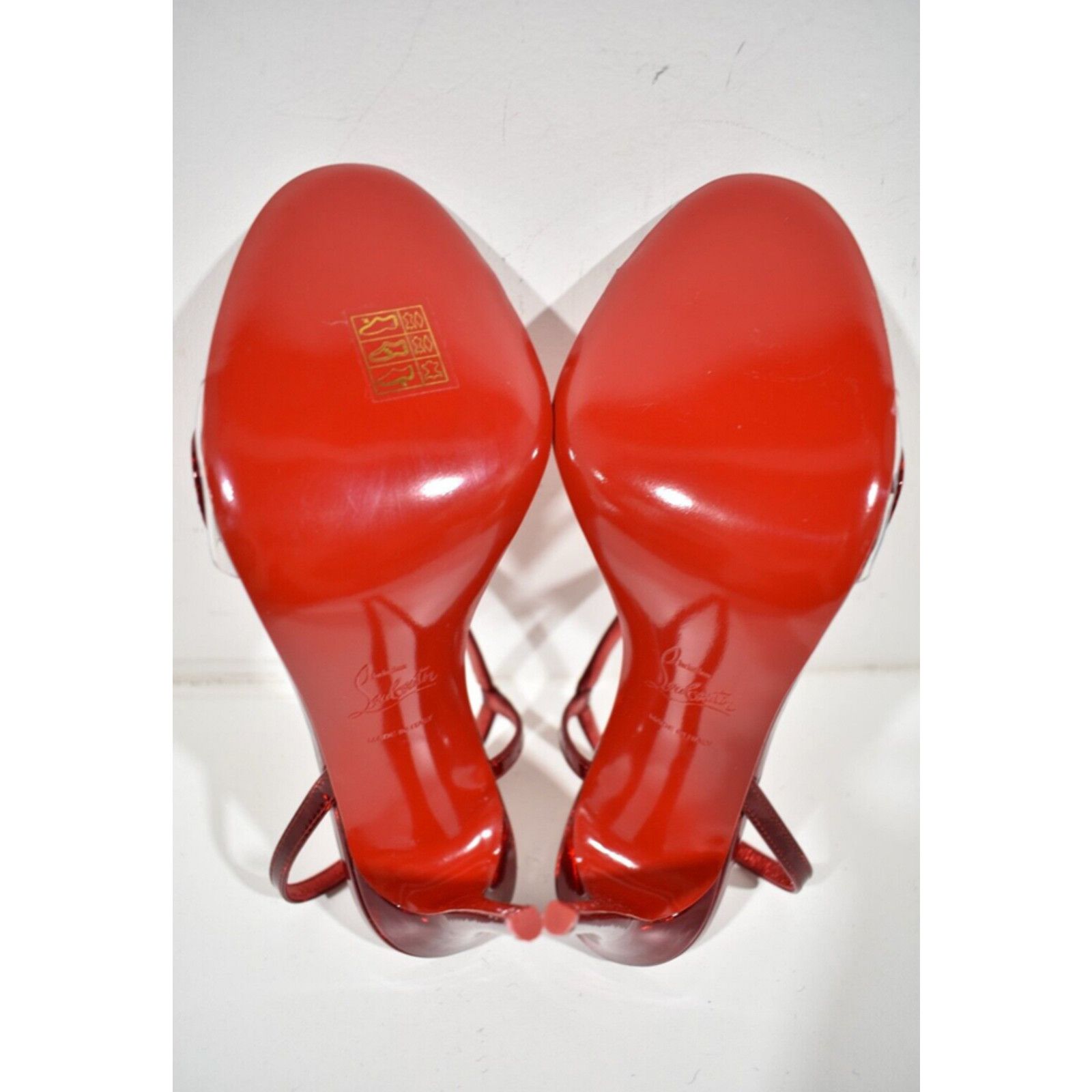 Christian Louboutin Rosalie 100 Red Patent PVC Ankle Strap Sandal Heel Pump 36.5 Size US 6.5 / IT 36.5 - 12 Thumbnail