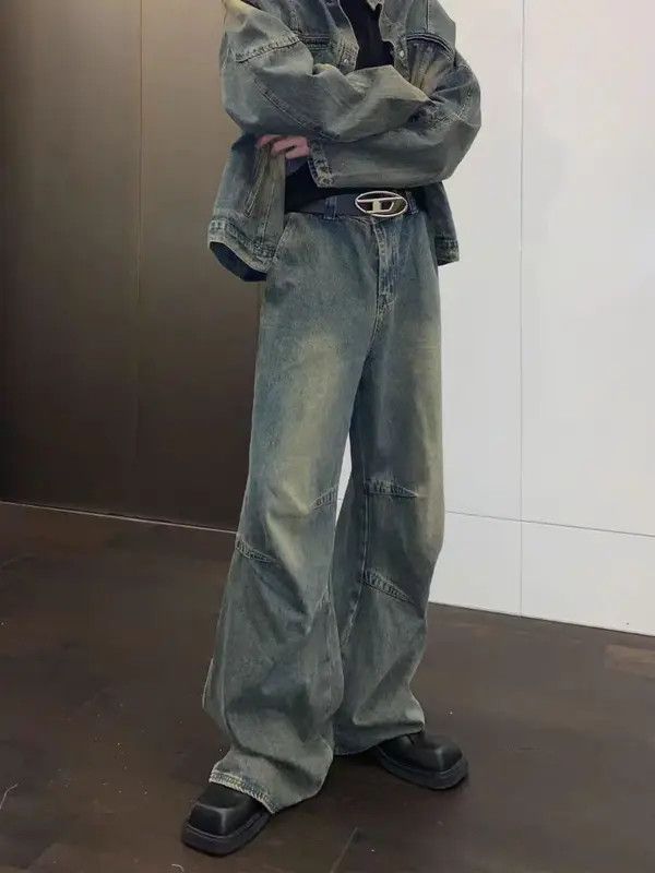 Japanese Brand VIBE Pleated vintage washed distressed baggy jeans Size US 34 / EU 50 - 3 Thumbnail