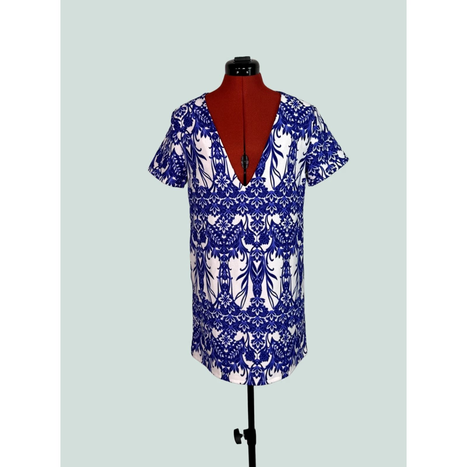 Missguided VINTAGE Missguided Blue White Floral Mini Dress Size 4 Boho 70s Womens Size S / US 4 / IT 40 - 1 Thumbnail