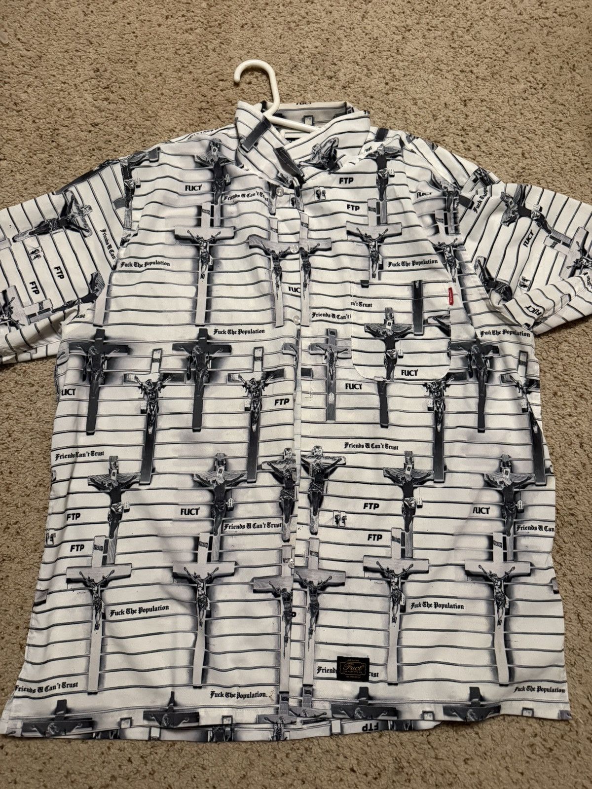 FTP+FUCT Cross button up collab XL