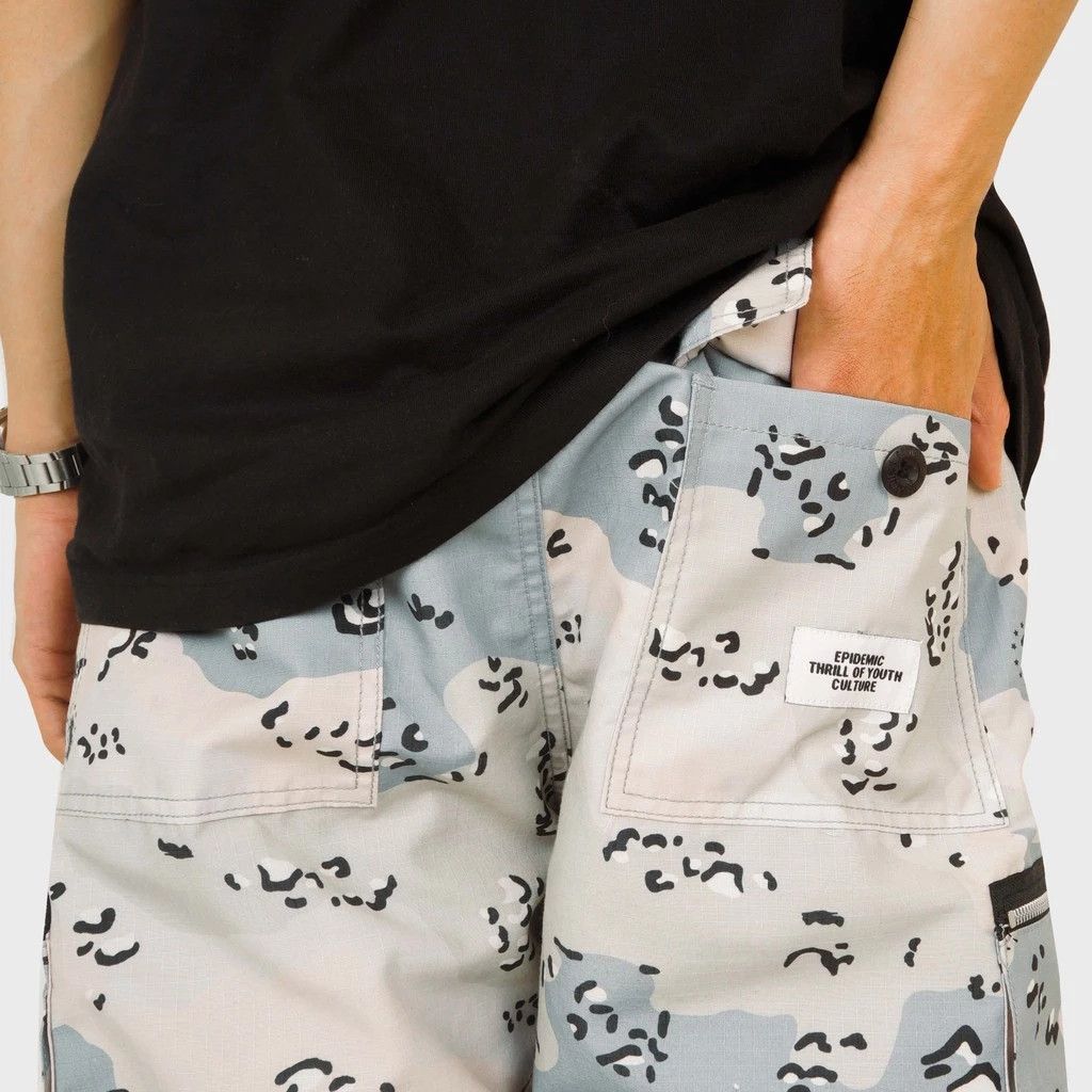 Designer × Jean Epidemic Long Cargo Baggy Pants Chocochip Blue Size US 34 / EU 50 - 5 Thumbnail