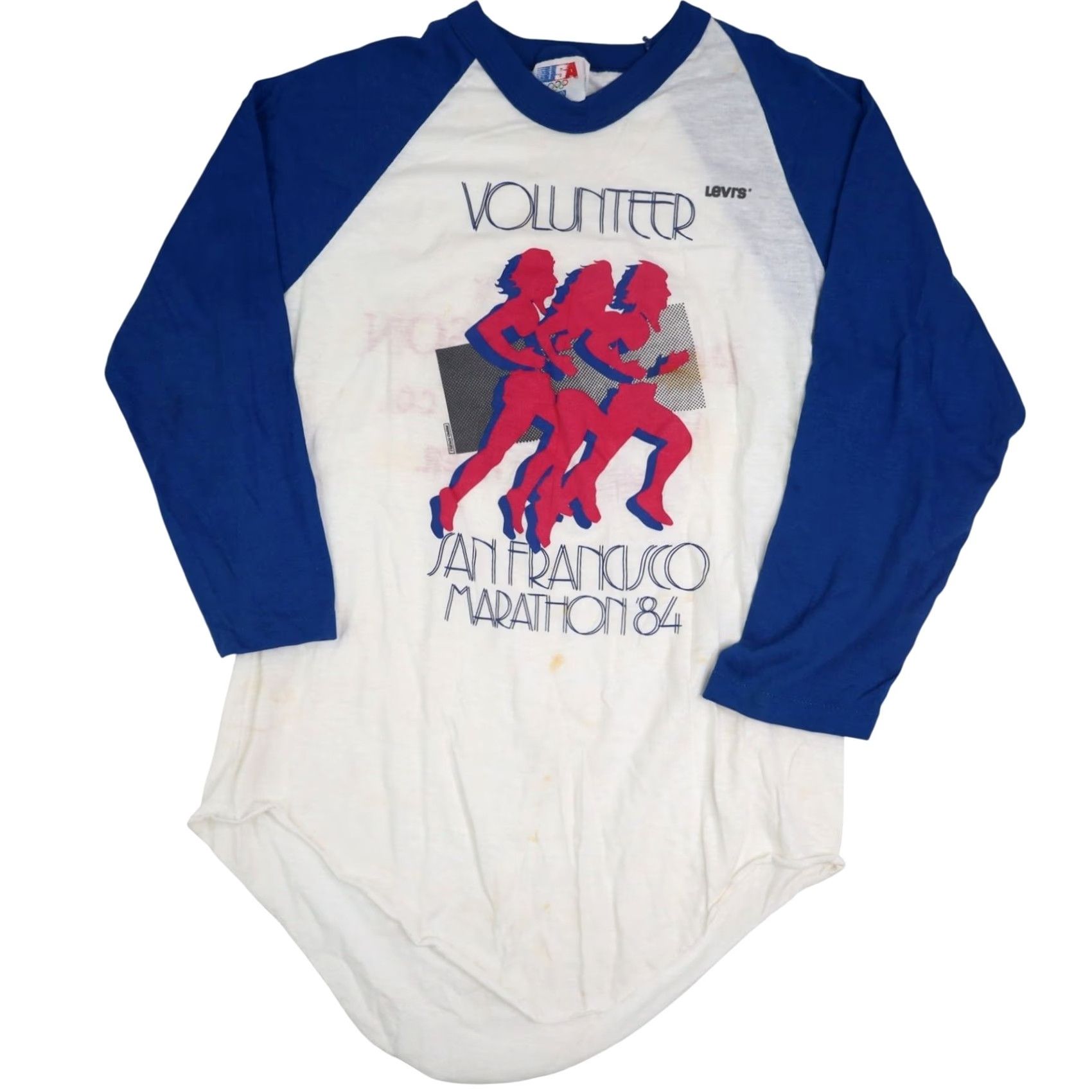 Vintage VINTAGE Levis San Francisco Marathon Volunteer Baseball Tee Shirt Mens Adult Medium White 1984 8/10 Size US M / EU 48-50 / 2 - 2 Thumbnail