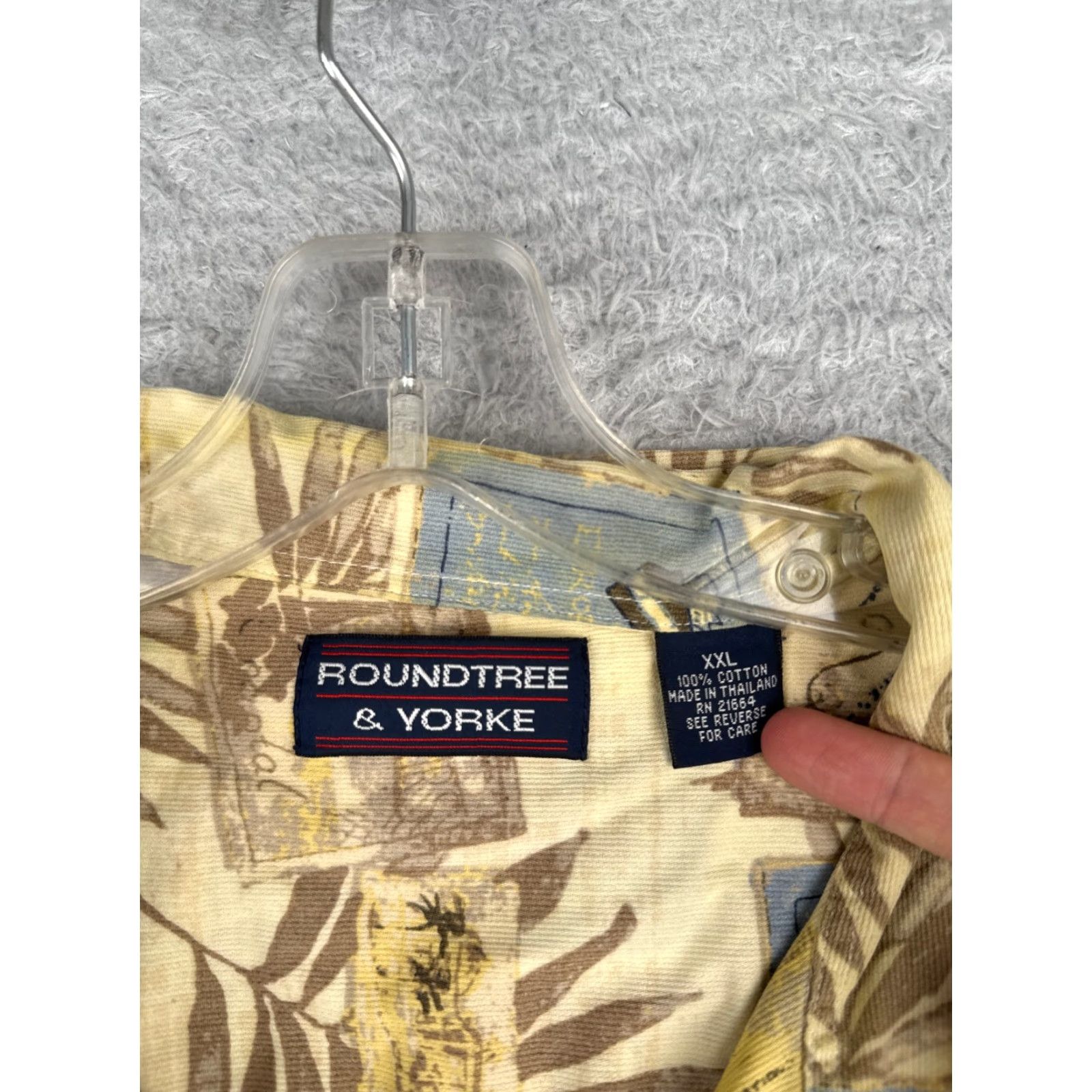 Roundtree & Yorke VINTAGE Roundtree & Yorke Shirt Men 2XL Yellow Hawaiian Cotton Floral Button-Up Short Sleeve Size US XXL / EU 58 / 5 - 7 Thumbnail
