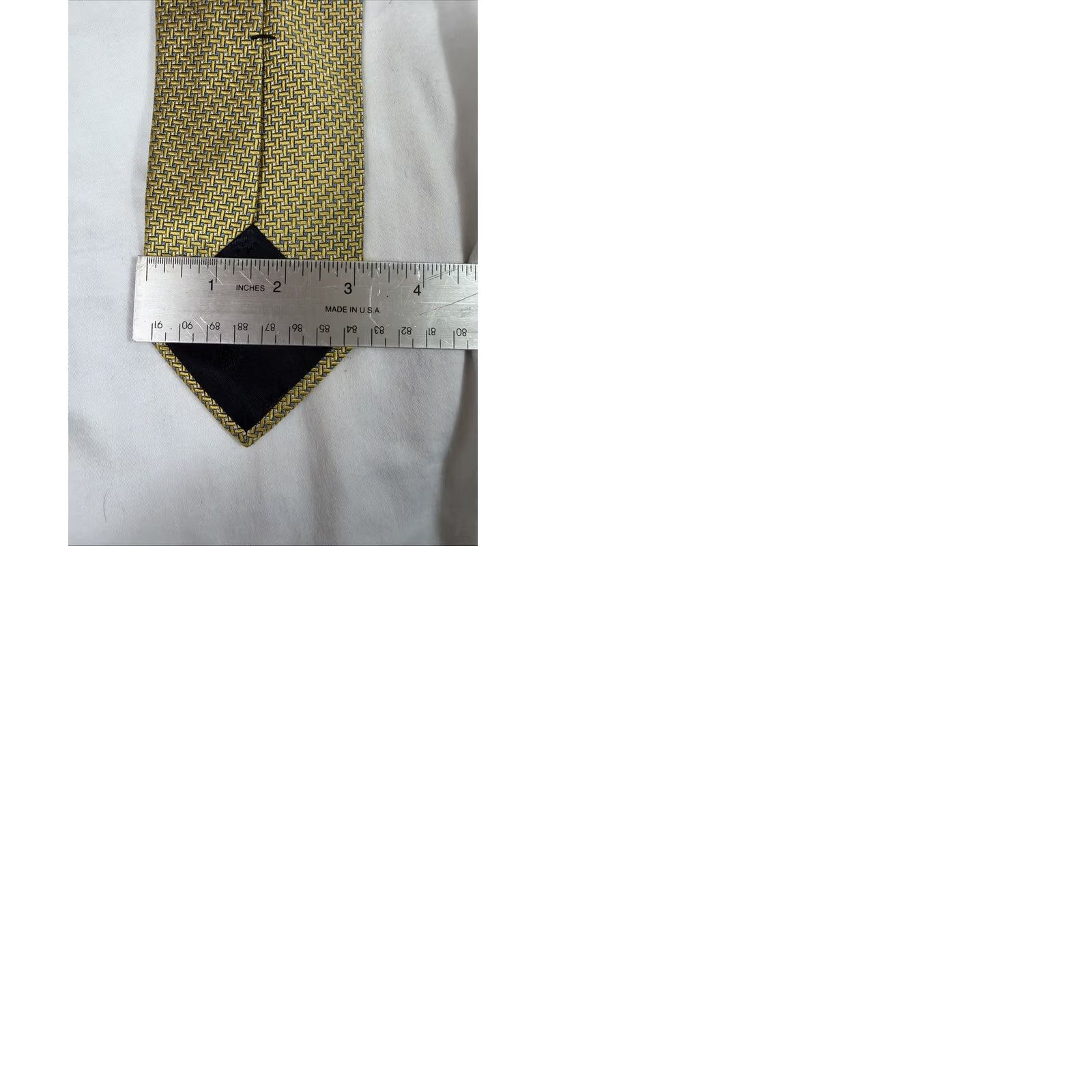 Brooks Brothers Brooks Brothers Tie Men Gold Blue Polyester Geometric Pattern Adult Neckwear Size ONE SIZE - 9 Thumbnail