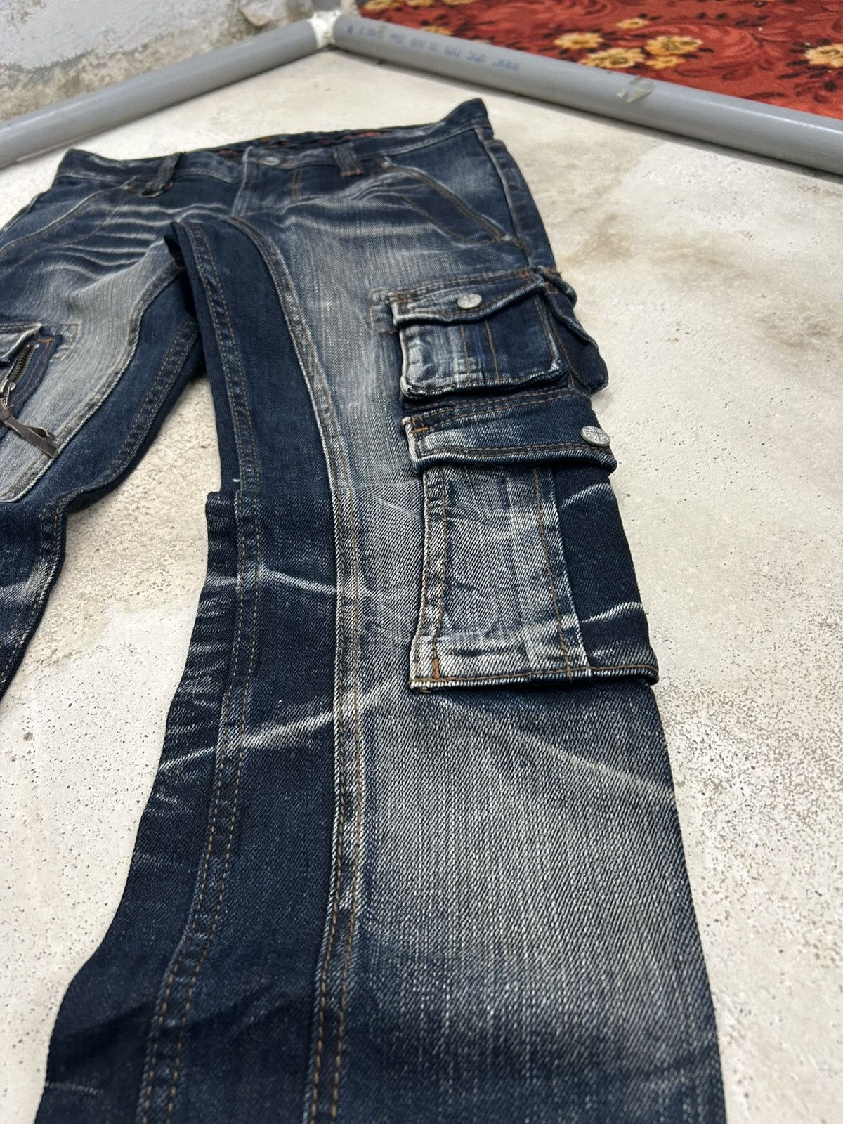 Tornado Mart Nicole Club Men Archive Mud Washed Whiskering Cargo Pocket Size US 30 / EU 46 - 6 Thumbnail