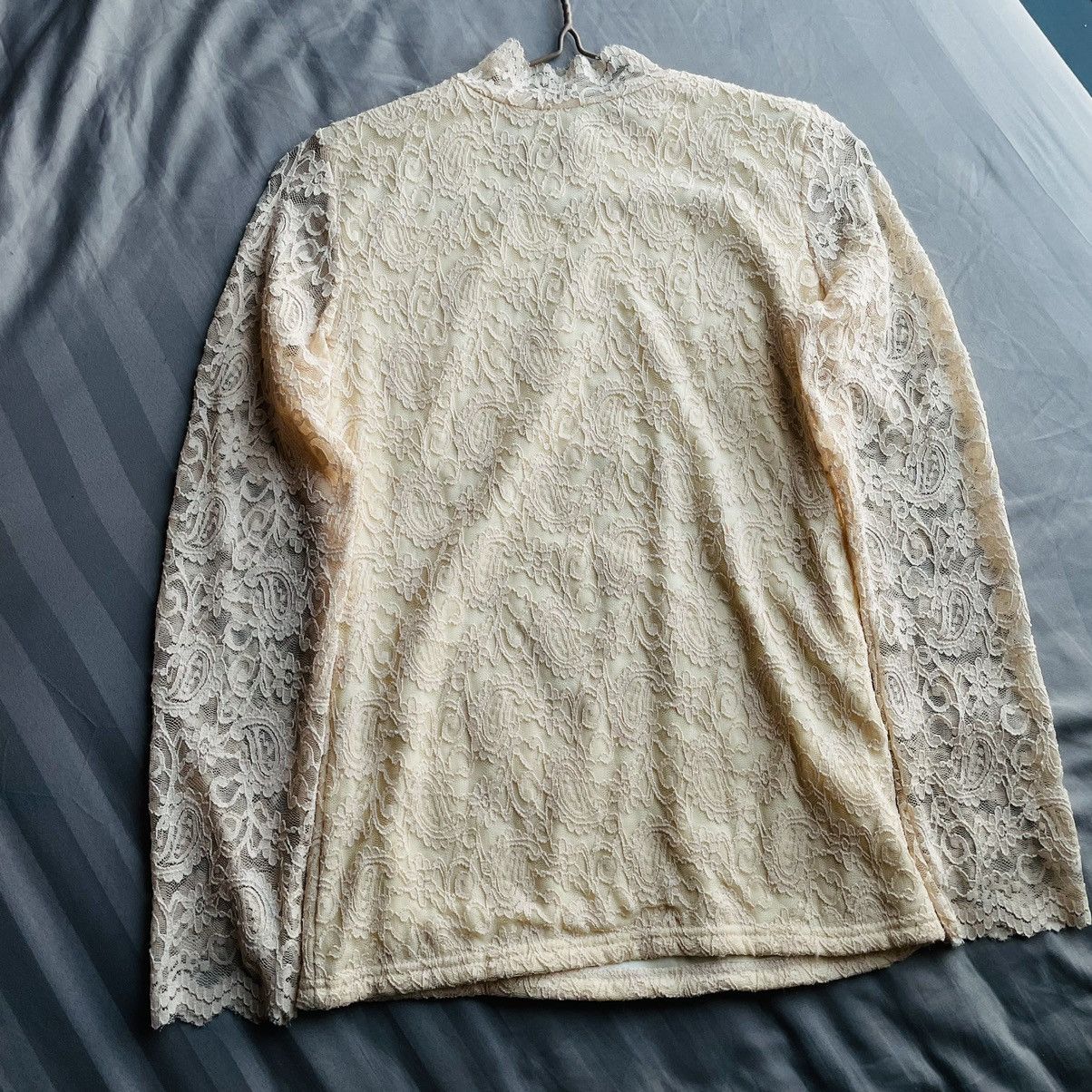 Vintage Japanese Floral Lace Mesh Top Size M / US 6-8 / IT 42-44 - 2 Thumbnail