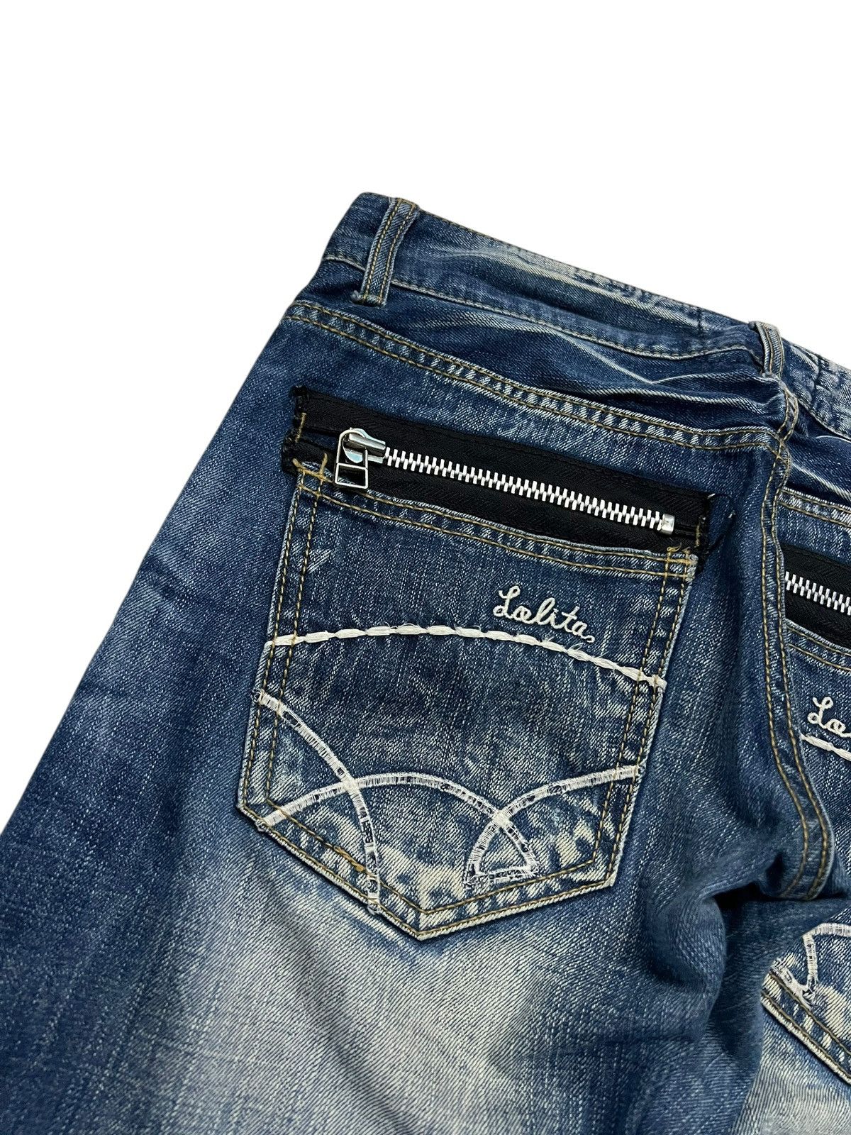 If Six Was Nine × Japanese Brand 🌈90s style Lolita Club By Concert Washed Zipper Jean Size US 32 / EU 48 - 11 Thumbnail