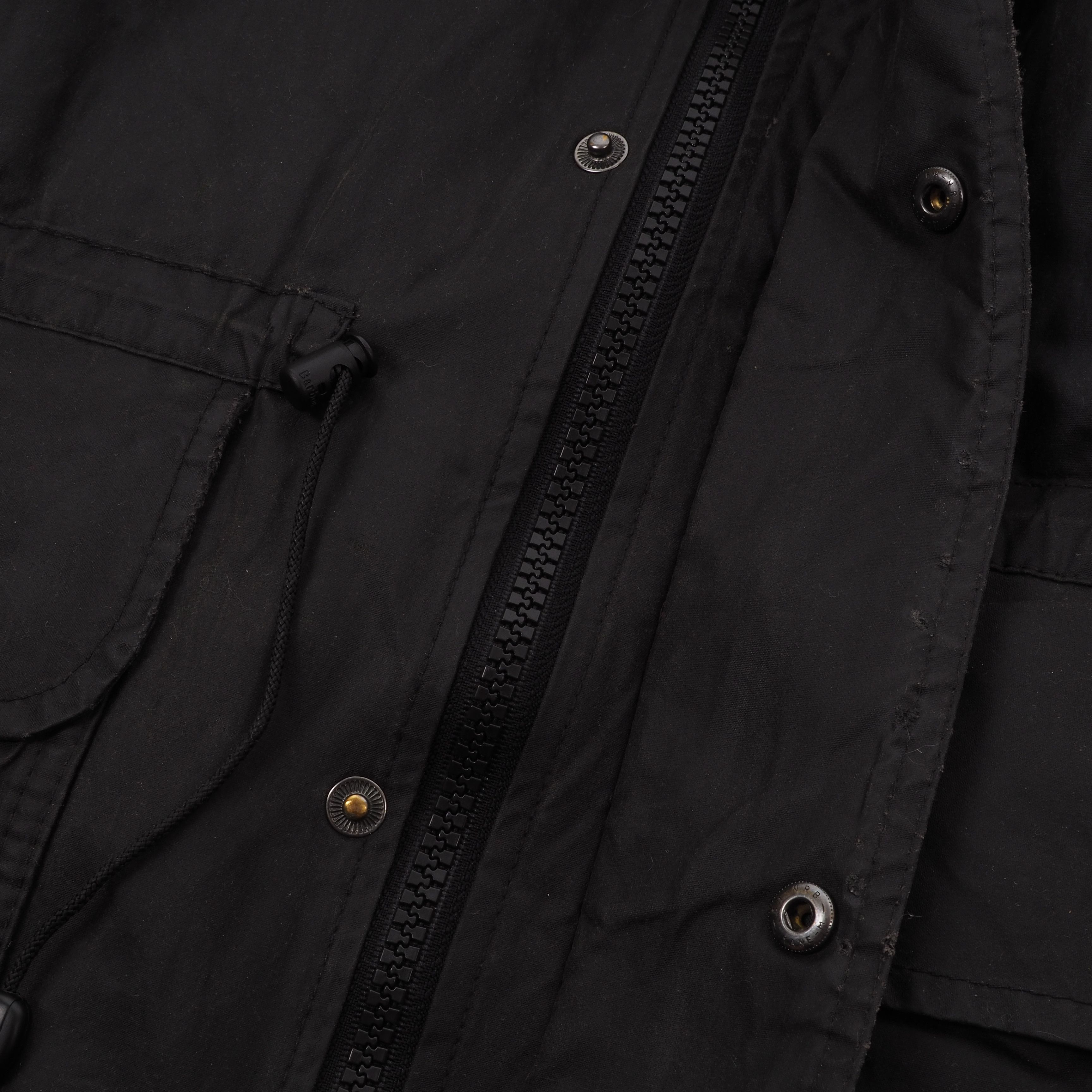 Barbour × Vintage Barbour A1506 Polarwax Fleece Lined Black Waxed Coat Jacket Size US L / EU 52-54 / 3 - 7 Thumbnail