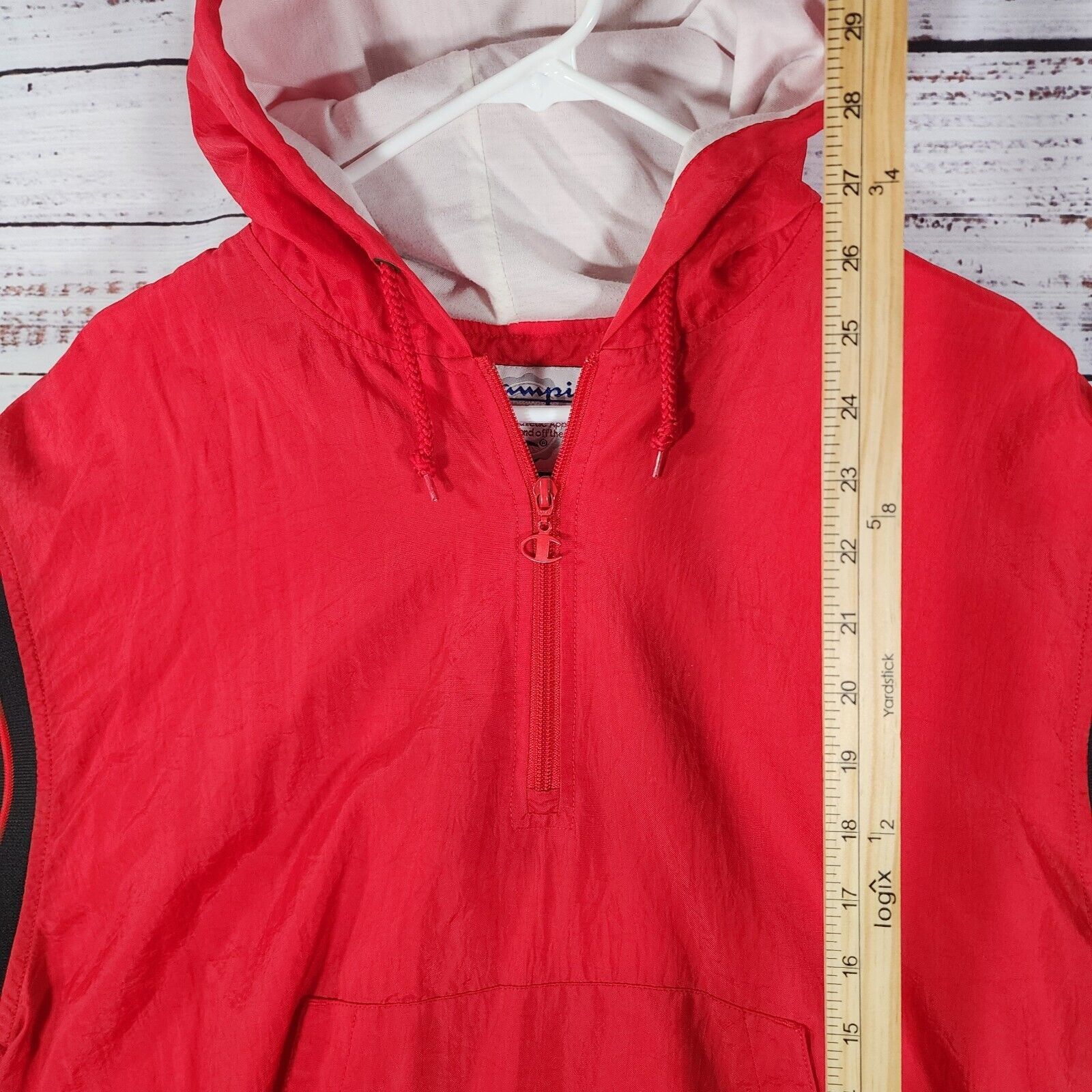 Champion VTG Champion Windbreaker Mens S Pullover Red With Black Size US S / EU 44-46 / 1 - 9 Thumbnail
