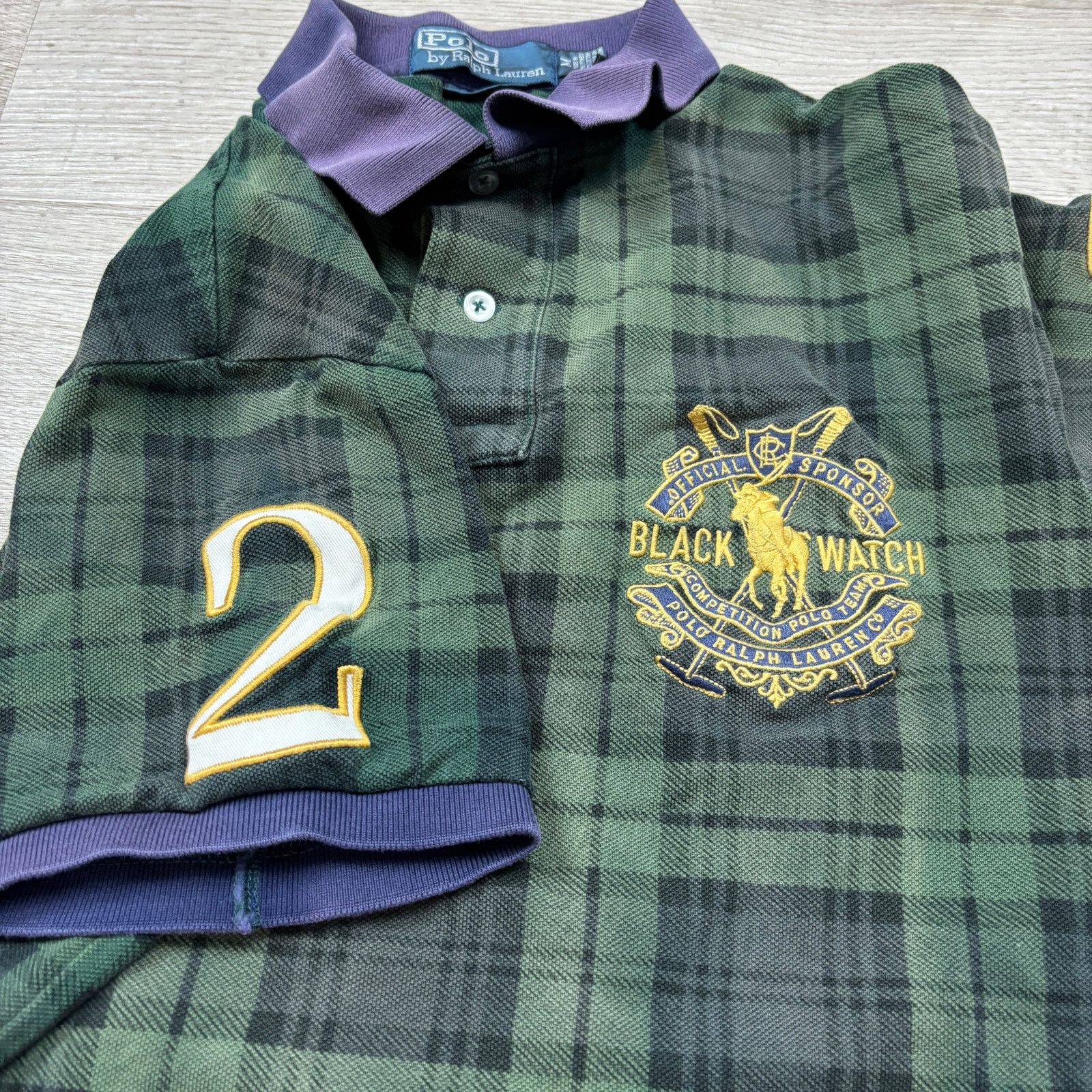 Polo Ralph Lauren VTG Polo Ralph Lauren Blackwatch Series Crest Tartan Polo M Size US M / EU 48-50 / 2 - 7 Thumbnail