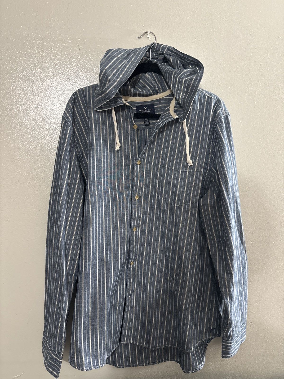 American Eagle Outfitters 📌 AE Button Up/Hoodie Hybrid Shirt 📌 Size US XXL / EU 58 / 5 - 1 Thumbnail