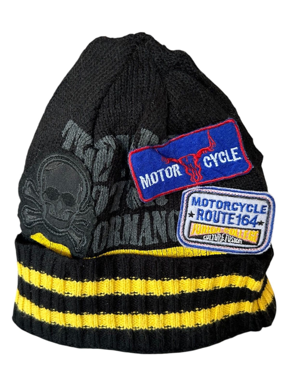 Japanese Brand × Kapital × Vintage Skull Motorcycle Japanese Style Beanie Hats Size ONE SIZE - 1 Thumbnail