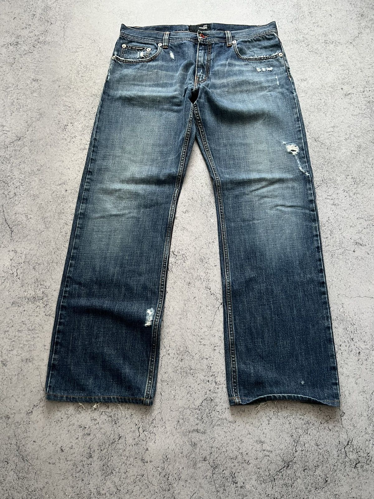 Moschino Vintage Love Moschino Jeans Distressed Denim Pants 00s Size US 38 / EU 54 - 4 Thumbnail