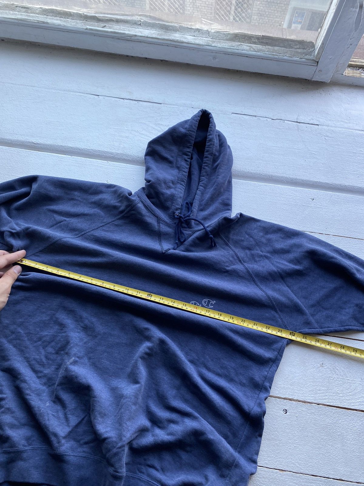 Champion 🔥90s Champion Sun Faded Oversized Blue mens Hoodie rare Size US XL / EU 56 / 4 - 7 Thumbnail
