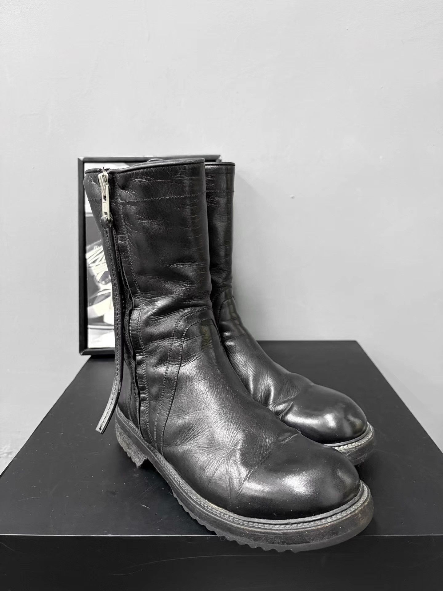 Rick Owens Rick Owens Mainline Women's Leather High Boots K34 Size US 7 / IT 37 - 3 Thumbnail