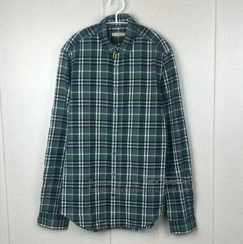Burberry Burberry Green Plaid Cotton Men's Shirt. Size US S / EU 44-46 / 1 - 1 Thumbnail