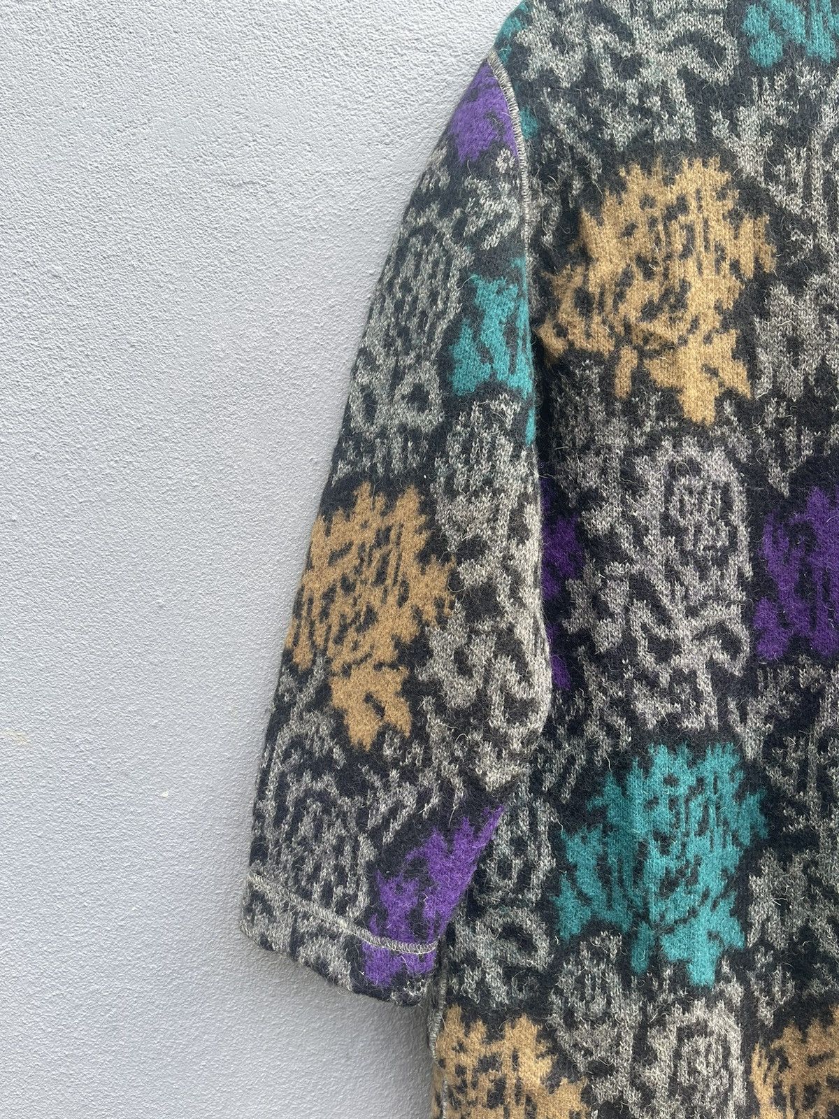 Designer Vintage Castleberry New York Wool Jacket Bold Floral Pattern Size L / US 10 / IT 46 - 12 Thumbnail